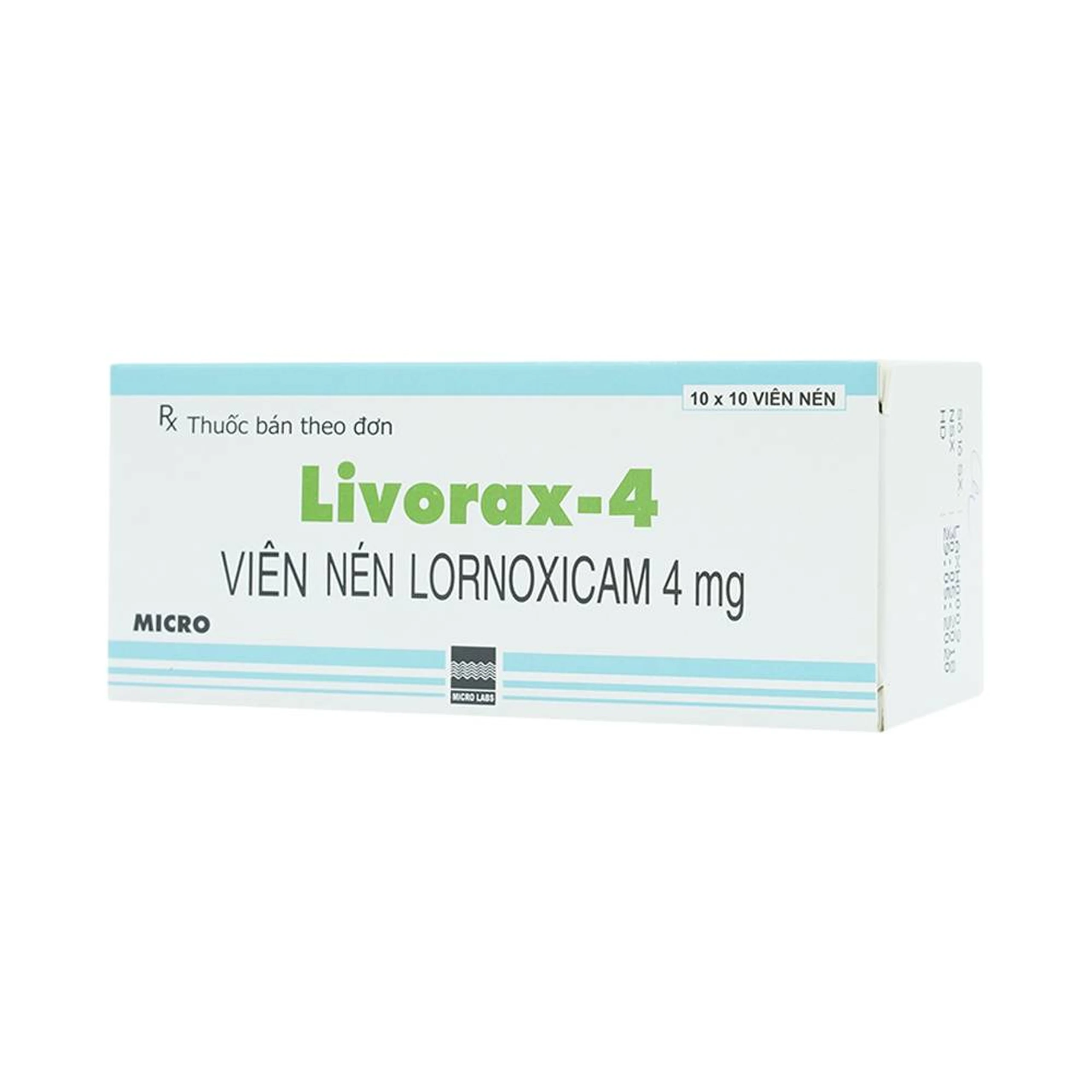 Viên nén Livorax-4 Micro giảm đau và chống viêm xương khớp (10 vỉ x 10 viên)