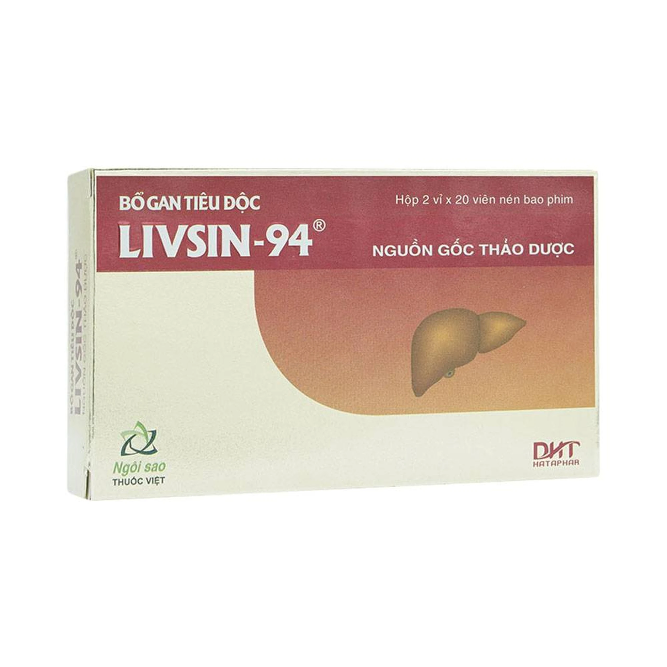 Viên nén Livsin-94 Hà Tây điều trị viêm gan cấp và mãn tính, suy gan (2 vỉ x 20 viên)