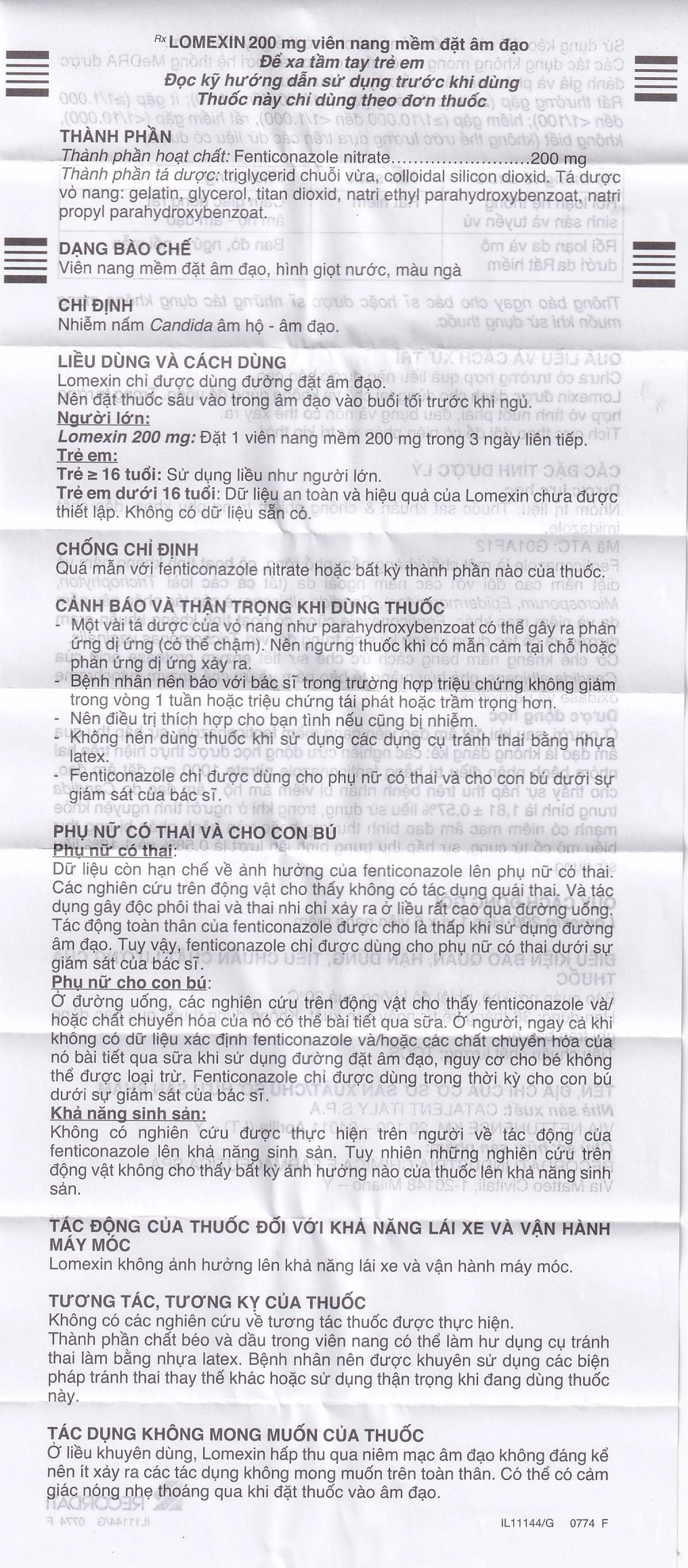 Viên đặt âm đạo Lomexin 200mg điều trị nhiễm nấm Candida âm hộ - âm đạo (1 vỉ x 6 viên)