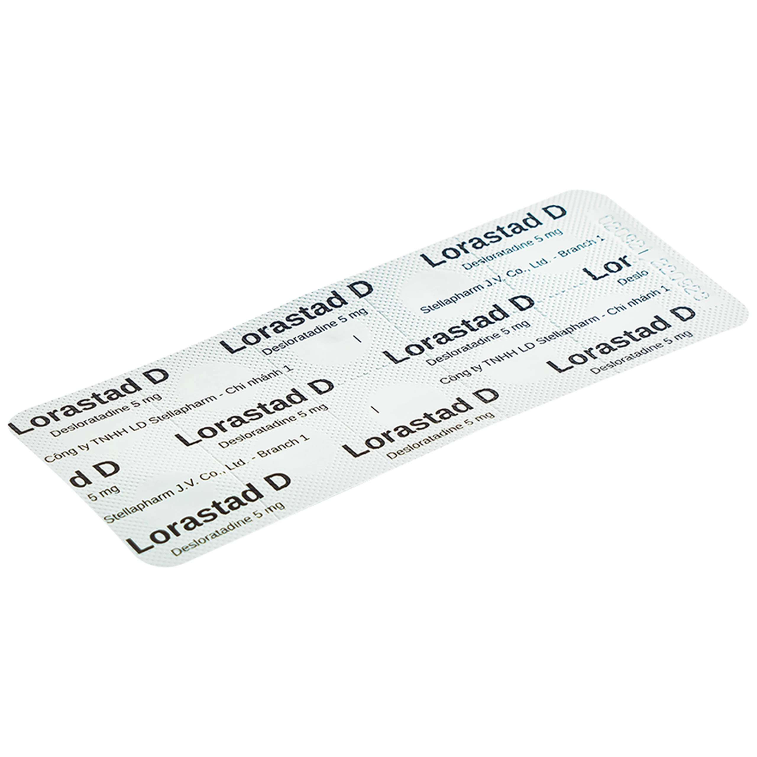 Viên nén Lorastad D 5mg Stella giảm viêm mũi dị ứng, mày đay (3 vỉ x 10 viên)