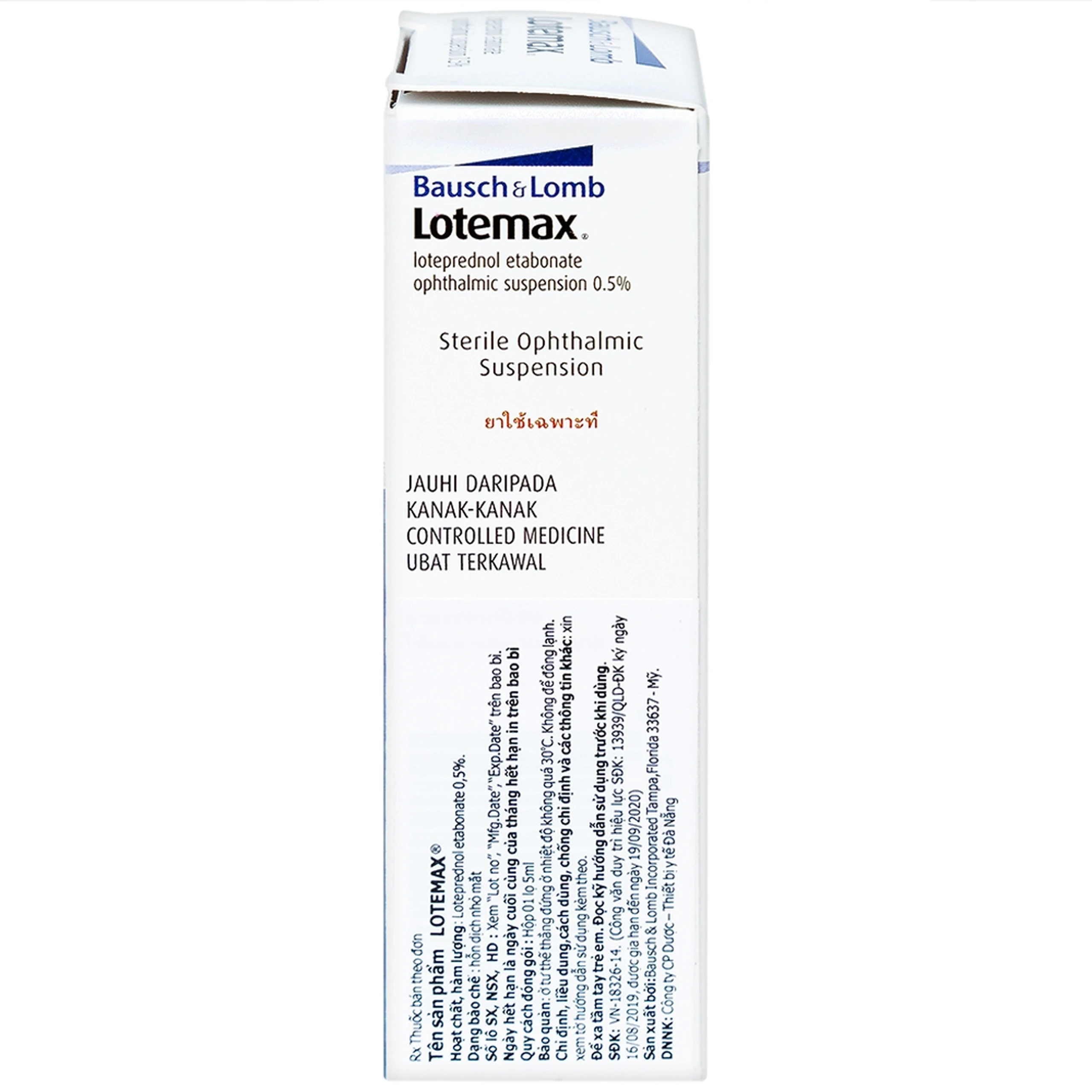 Thuốc nhỏ mắt Lotemax 0.5% Bausch & Lomb điều trị viêm kết mạc mí mắt, nhãn cầu (5ml)