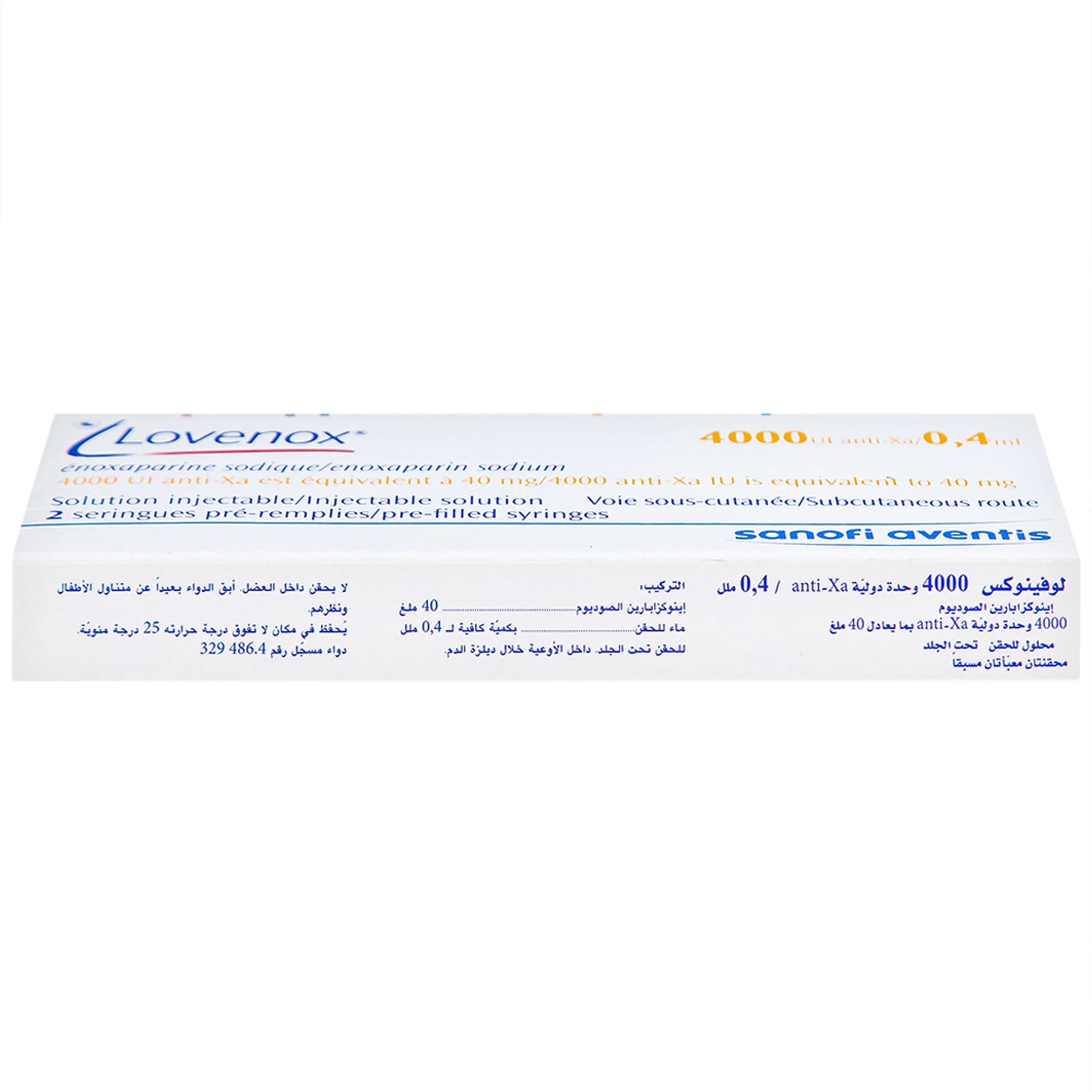 Dung dịch tiêm Lovenox 4000 anti-Xa IU/0.4 ml điều trị dự phòng bệnh thuyên tắc huyết khối tĩnh mạch (2 ống)