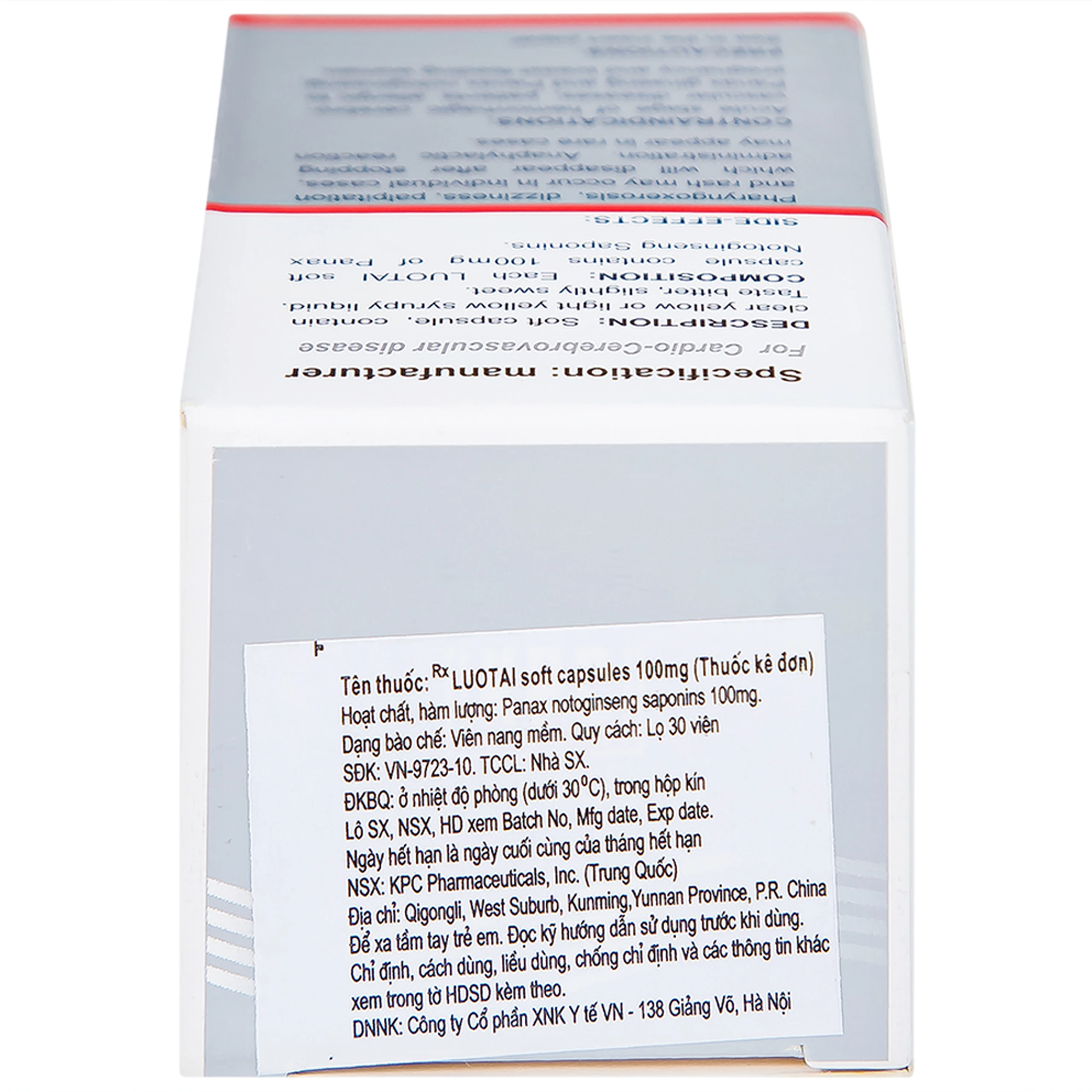 Thuốc Luotai Kunming điều trị đột quỵ, liệt nửa người (30 viên)