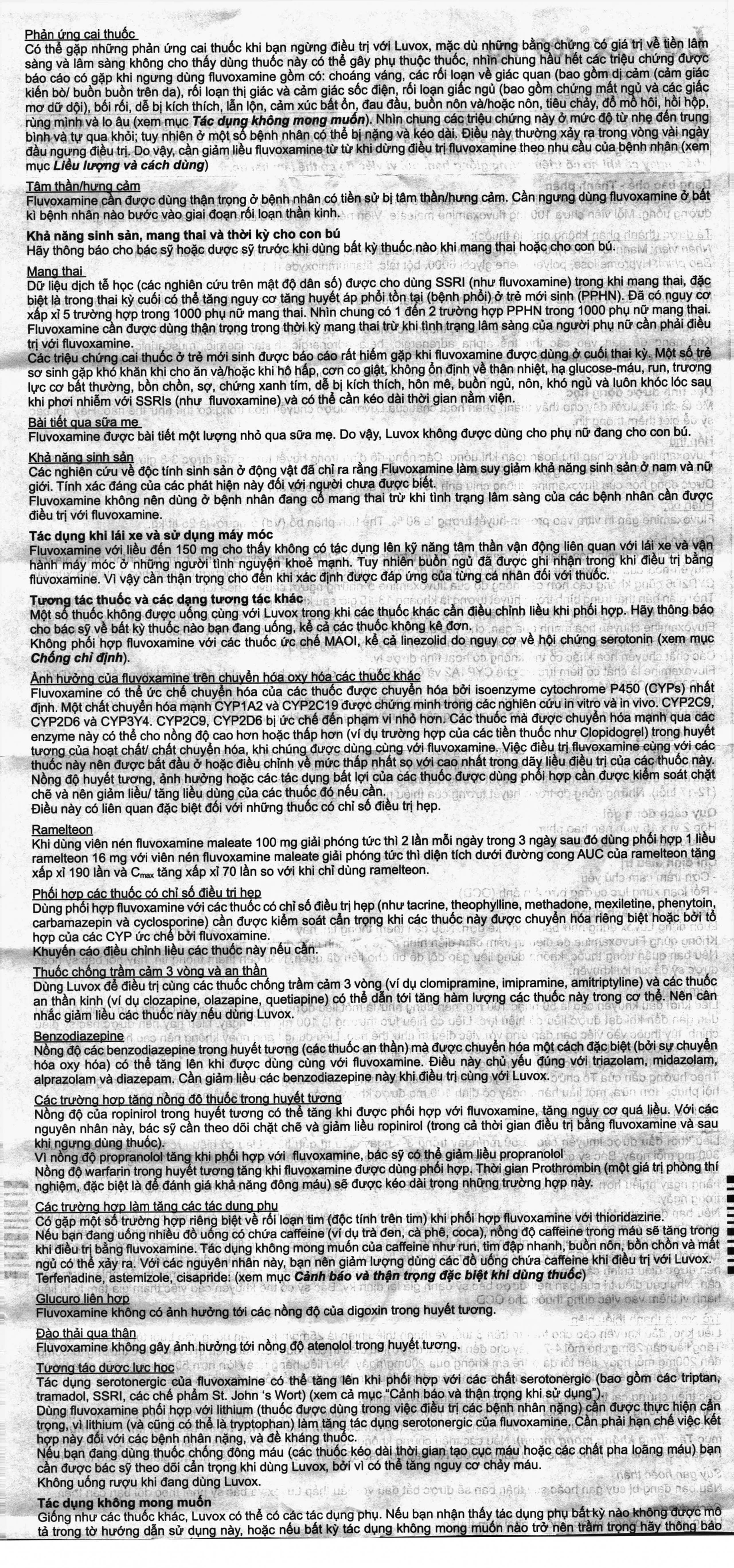 Viên nén Luvox 100mg Abbott điều trị trầm cảm, rối loạn trầm cảm (2 vỉ x 15 viên)