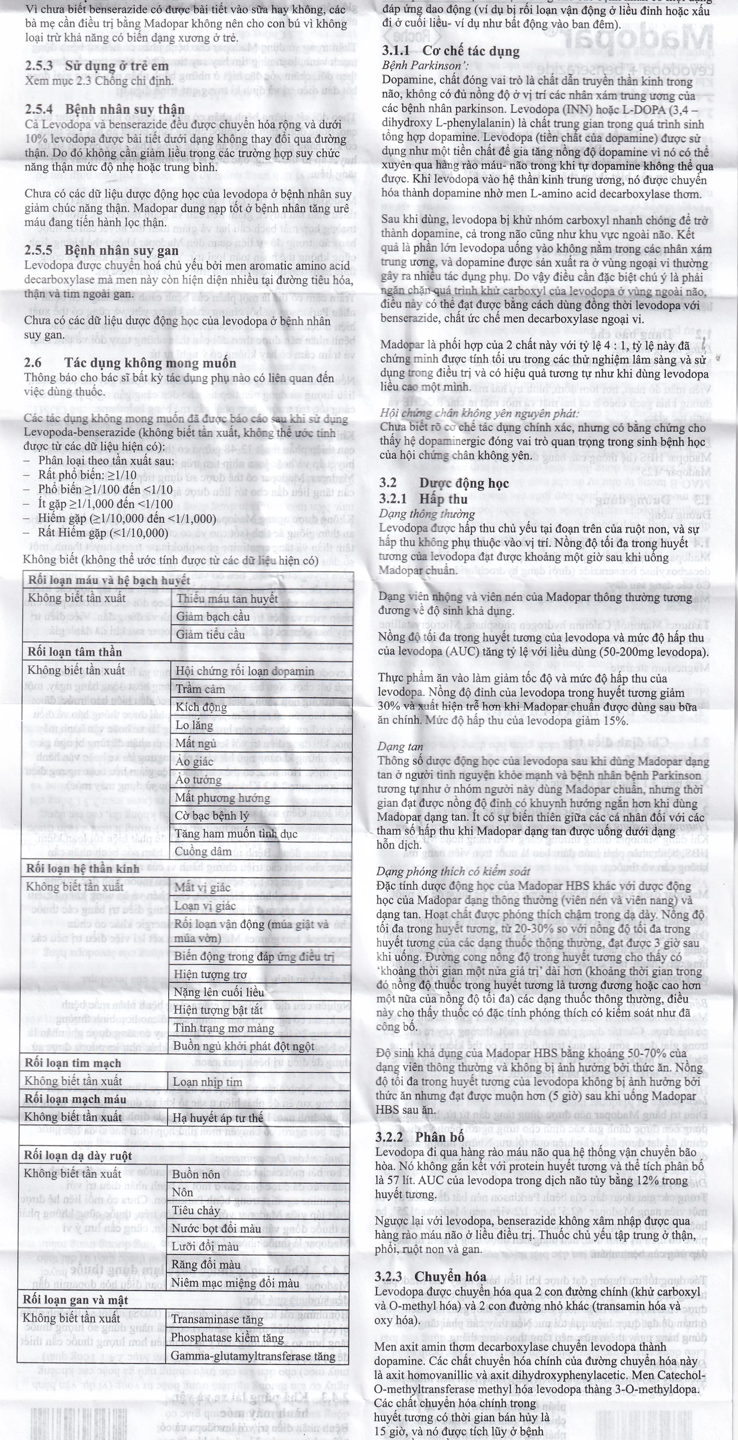 Viên nén Madopar Levodopa And Benserazide 250 Roche điều trị bệnh Parkinson vô căn (30 viên)