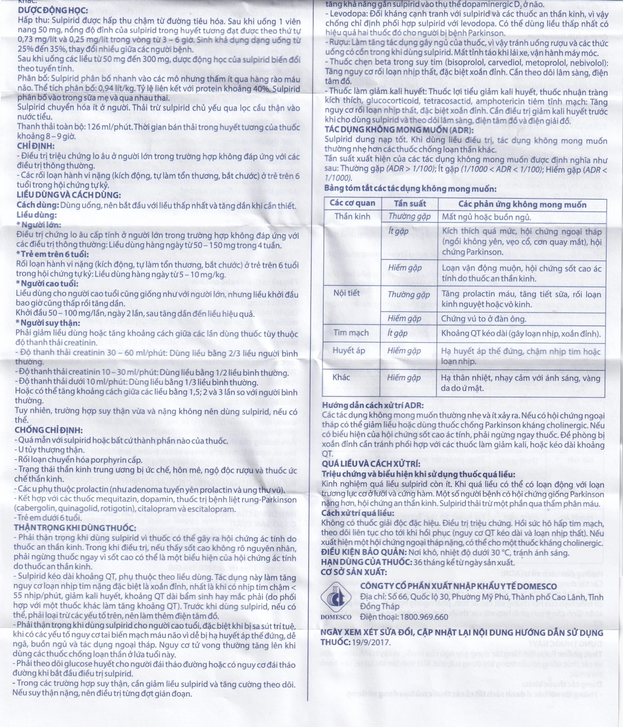 Viên nang cứng Maxdotyl 50mg Domesco điều trị chứng lo âu ở người lớn (2 vỉ x 15 viên)