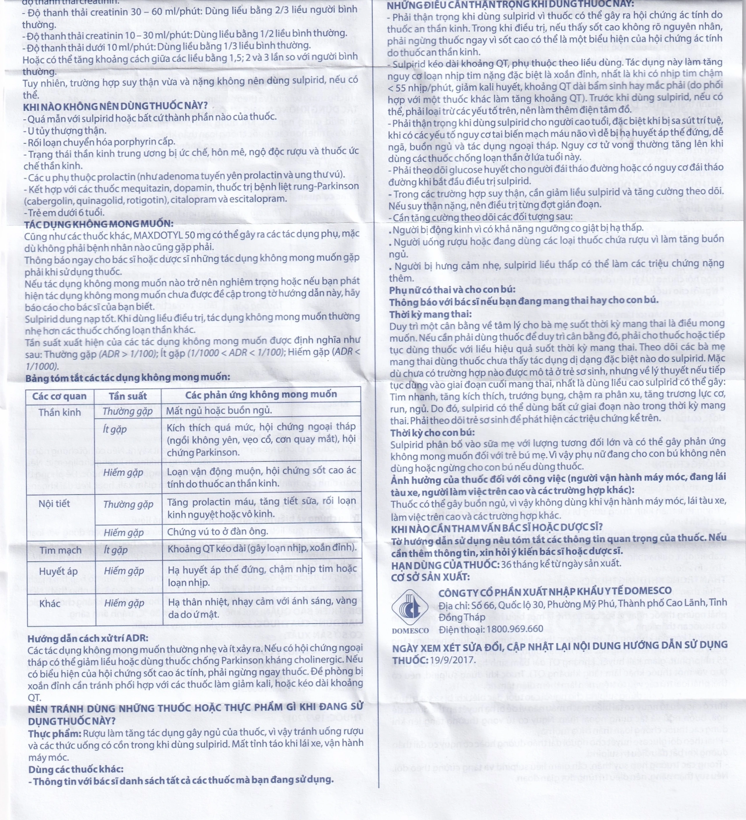 Viên nang cứng Maxdotyl 50mg Domesco điều trị chứng lo âu ở người lớn (2 vỉ x 15 viên)