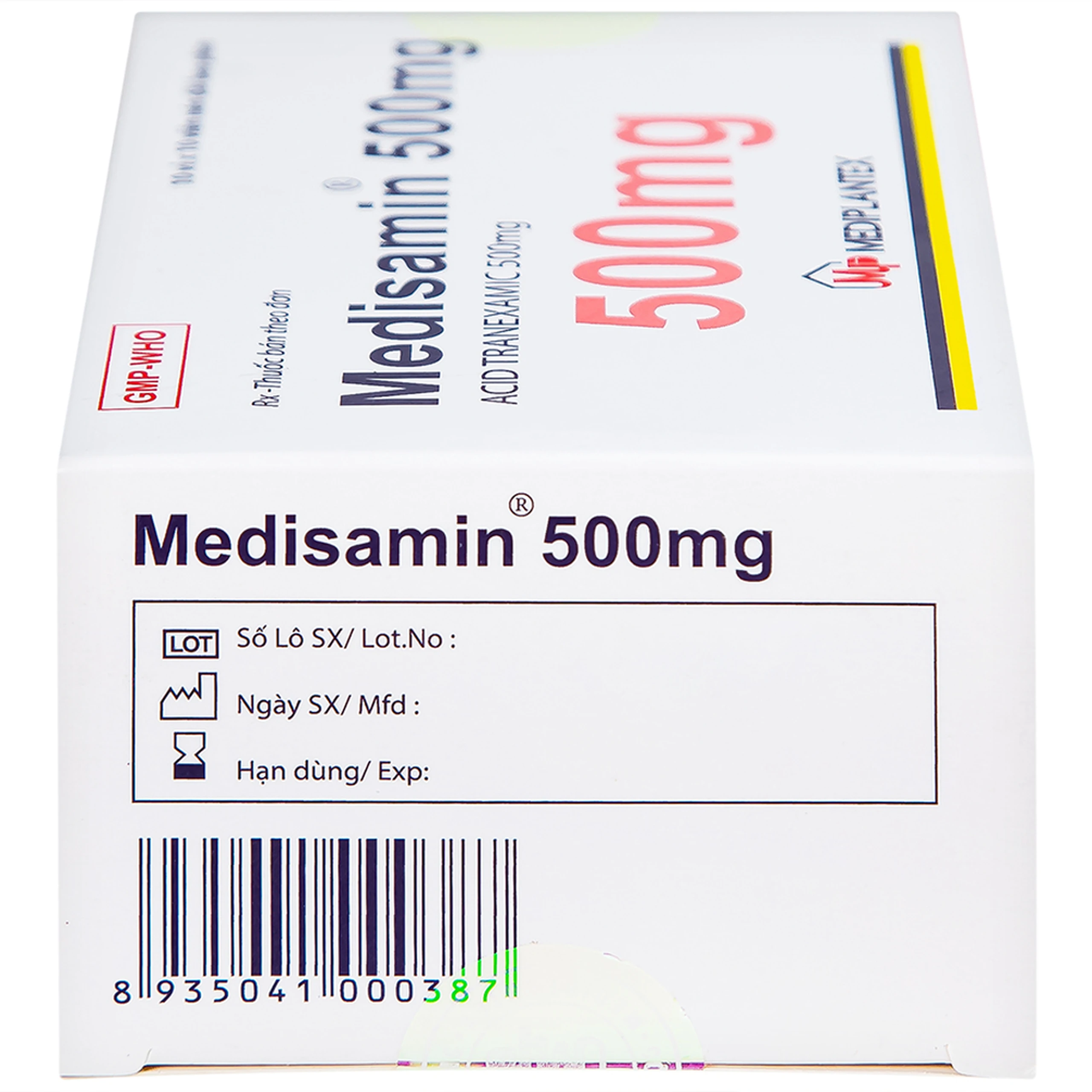 Thuốc Medisamin 500mg Mediplantex điều trị chảy máu ở bệnh ưa chảy máu, rong kinh (10 vỉ x 10 viên) 