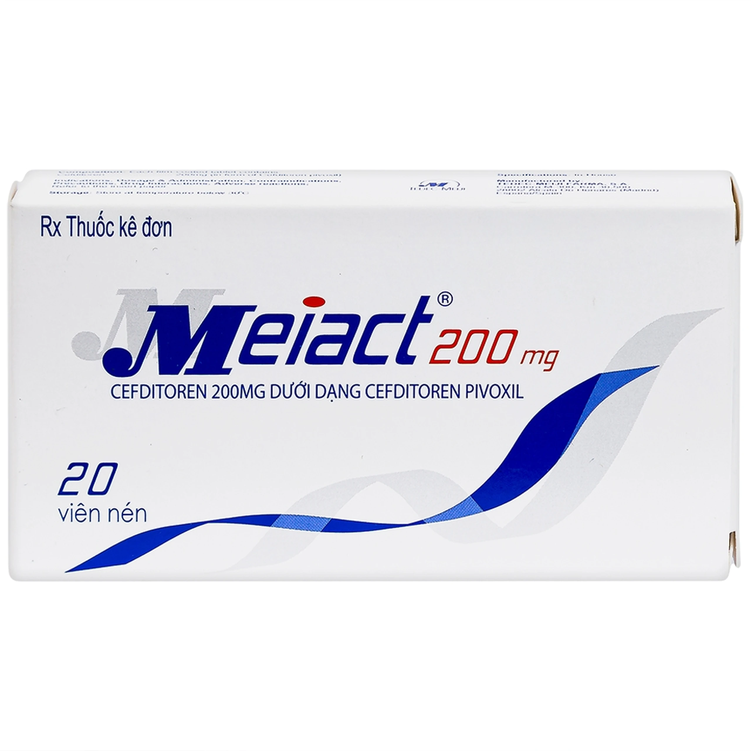 Thuốc Meiact 200mg điều trị viêm amidan, viêm họng cấp tính, viêm xoang xương hàm (2 vỉ x 10 viên)