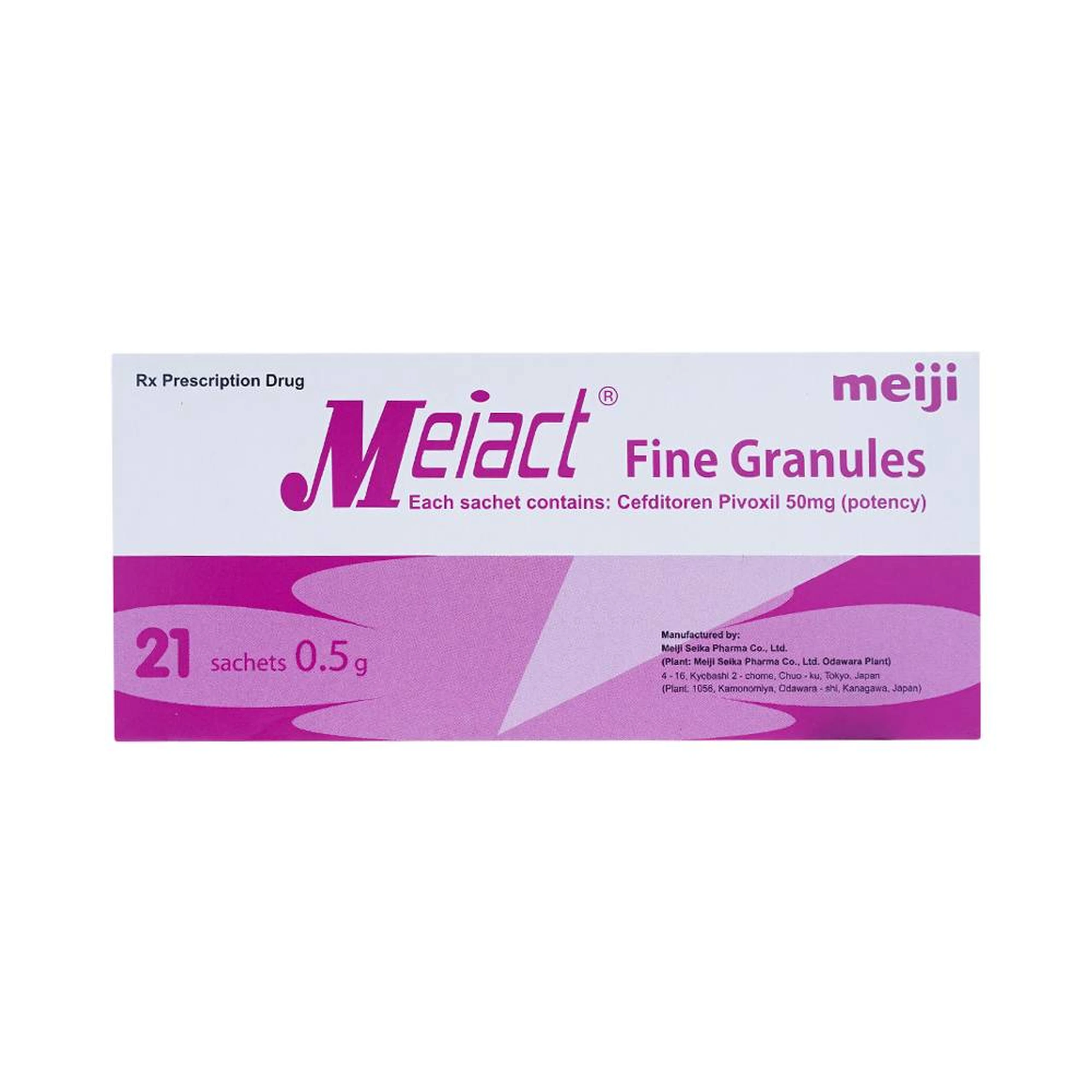 Cốm pha hỗn dịch uống Meiact 50mg Meiji điều trị viêm tai giữa, viêm xoang, viêm amidan (21 gói)