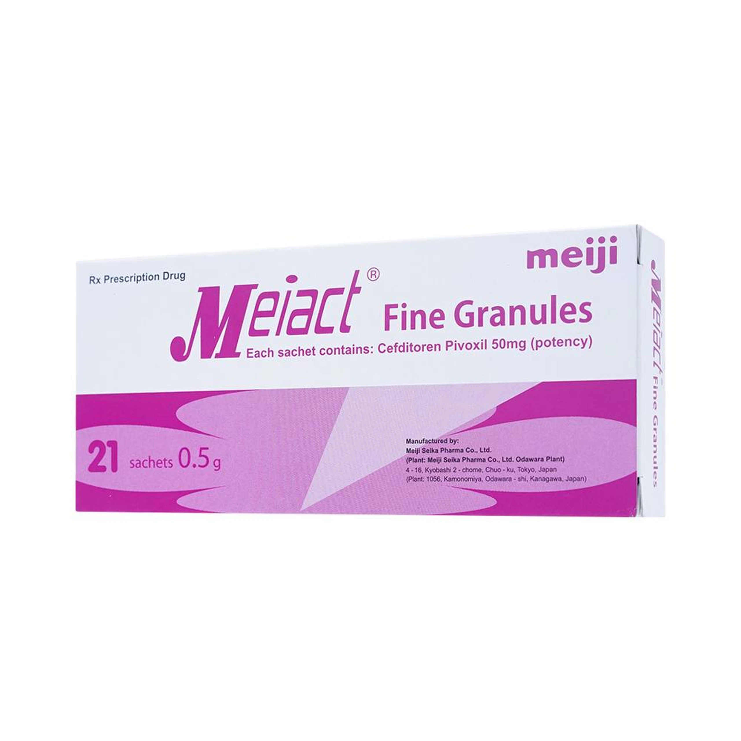 Cốm pha hỗn dịch uống Meiact 50mg Meiji điều trị viêm tai giữa, viêm xoang, viêm amidan (21 gói)