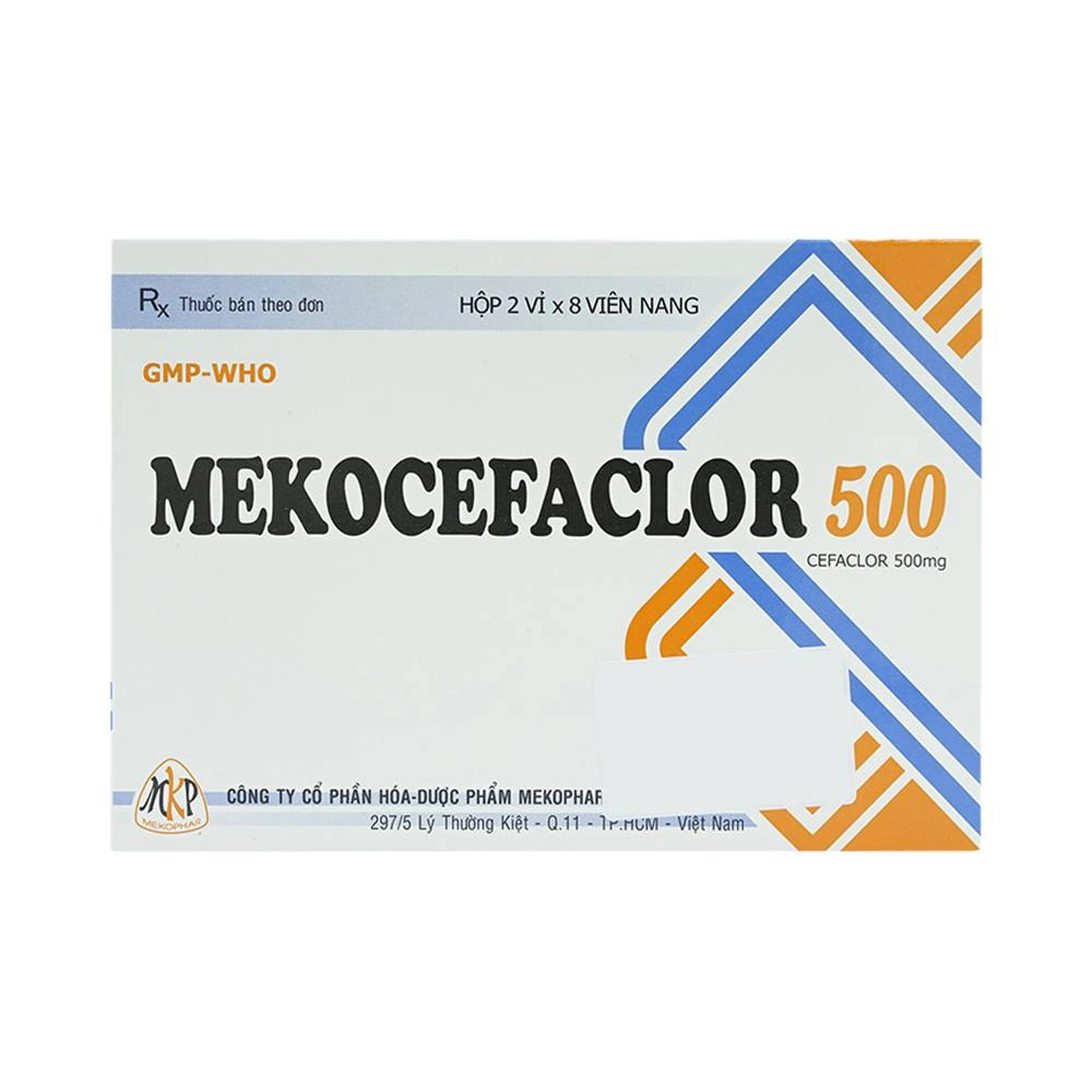 Thuốc Mekocefaclor 500mg Mekophar điều trị các chứng nhiễm khuẩn (2 vỉ x 8 viên)