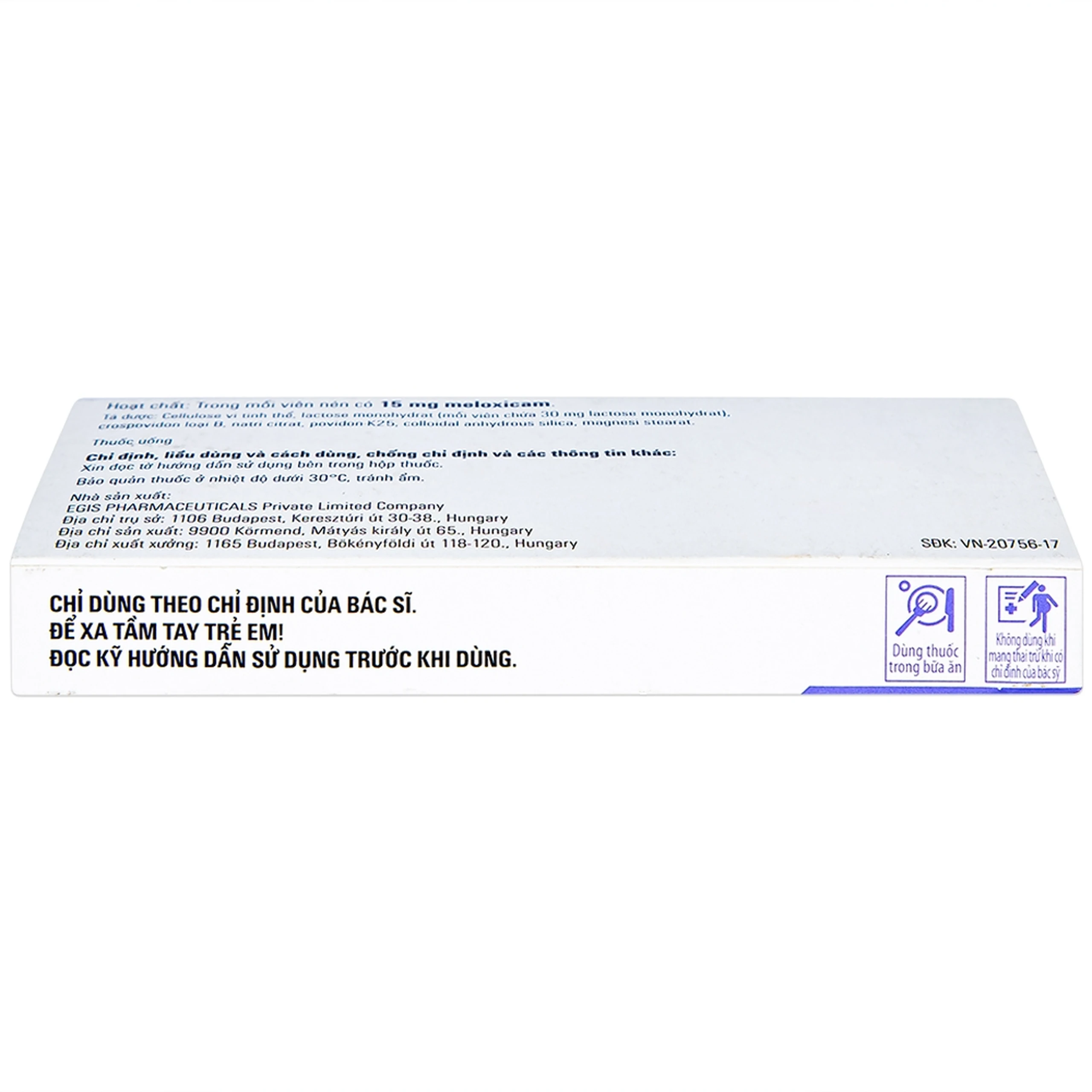 Thuốc Meloflam 15mg Egis điều trị thoái hóa xương khớp (2 vỉ x 10 viên)