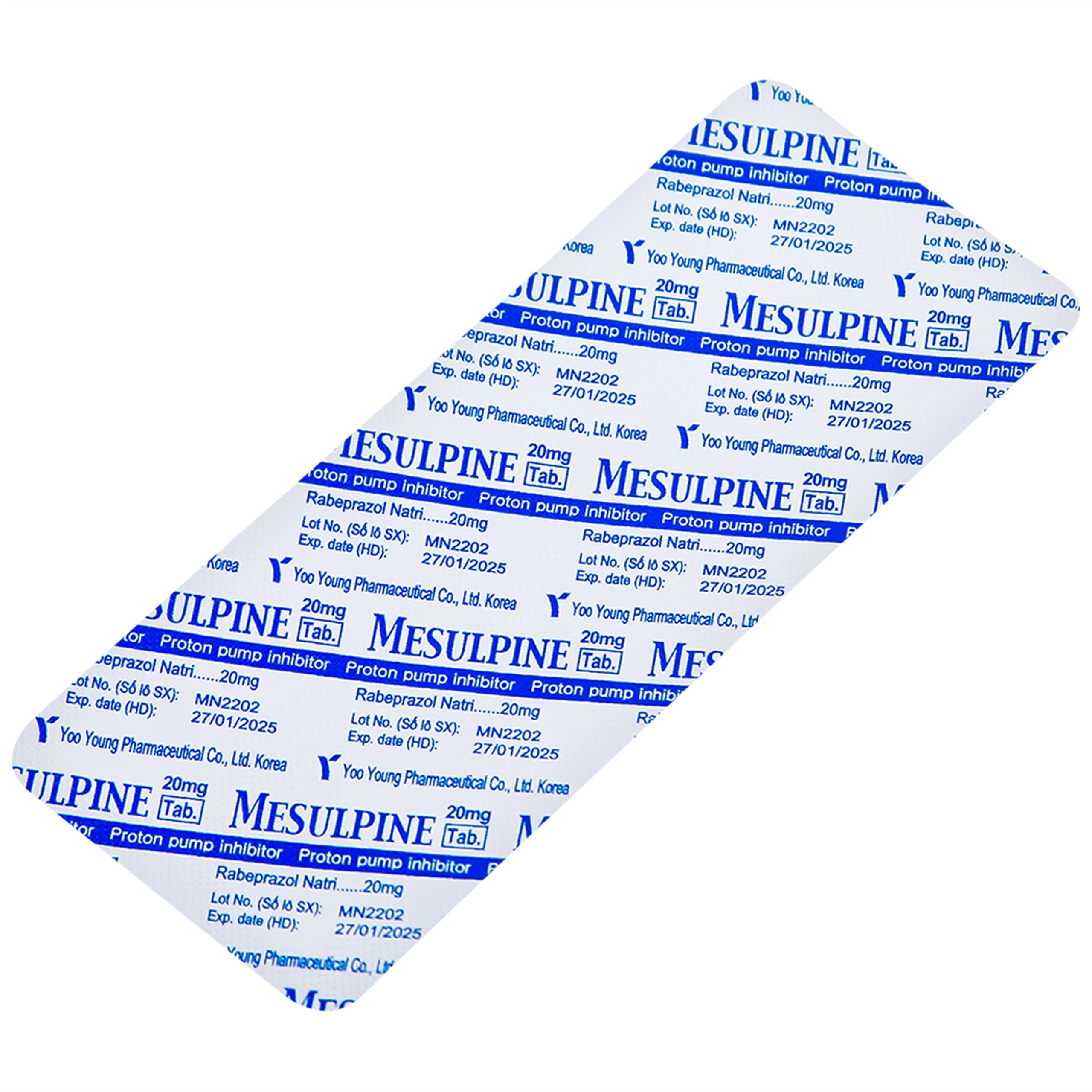 Viên nén Mesulpine 20mg YooYoung điều trị bệnh trào ngược dạ dày, thực quản (2 vỉ x 14 viên) 