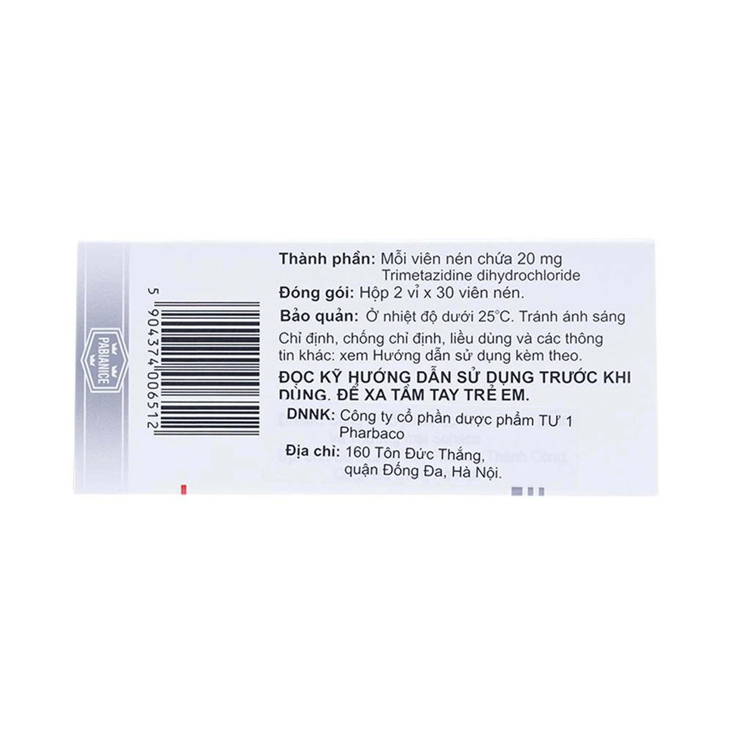 Thuốc Metazydyna 20mg Polpharma điều trị đau thắt ngực (2 vỉ x 30 viên)