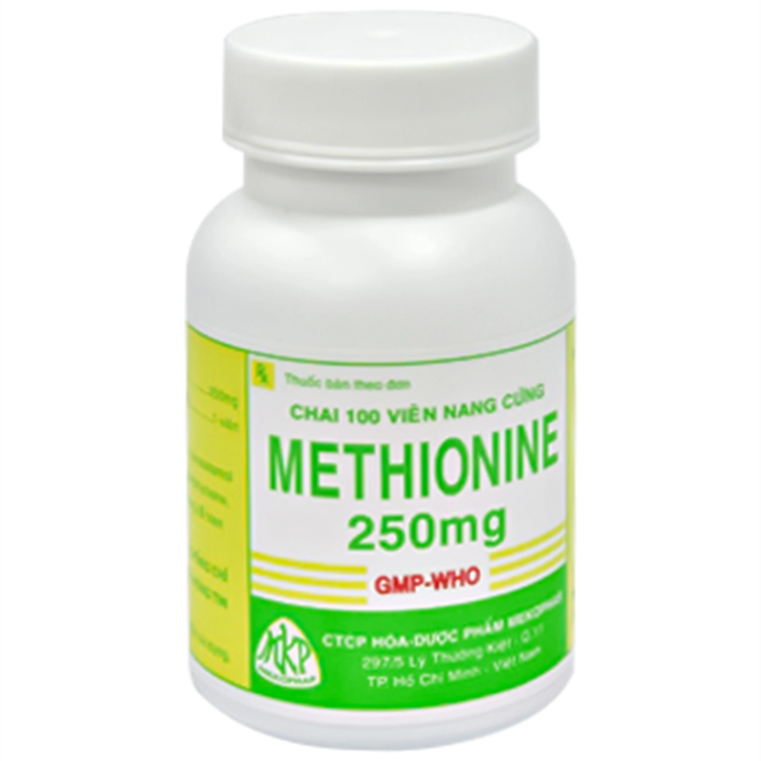 Viên nang cứng Methionine 250mg Mekophar điều trị quá liều paracetamol (100 viên)