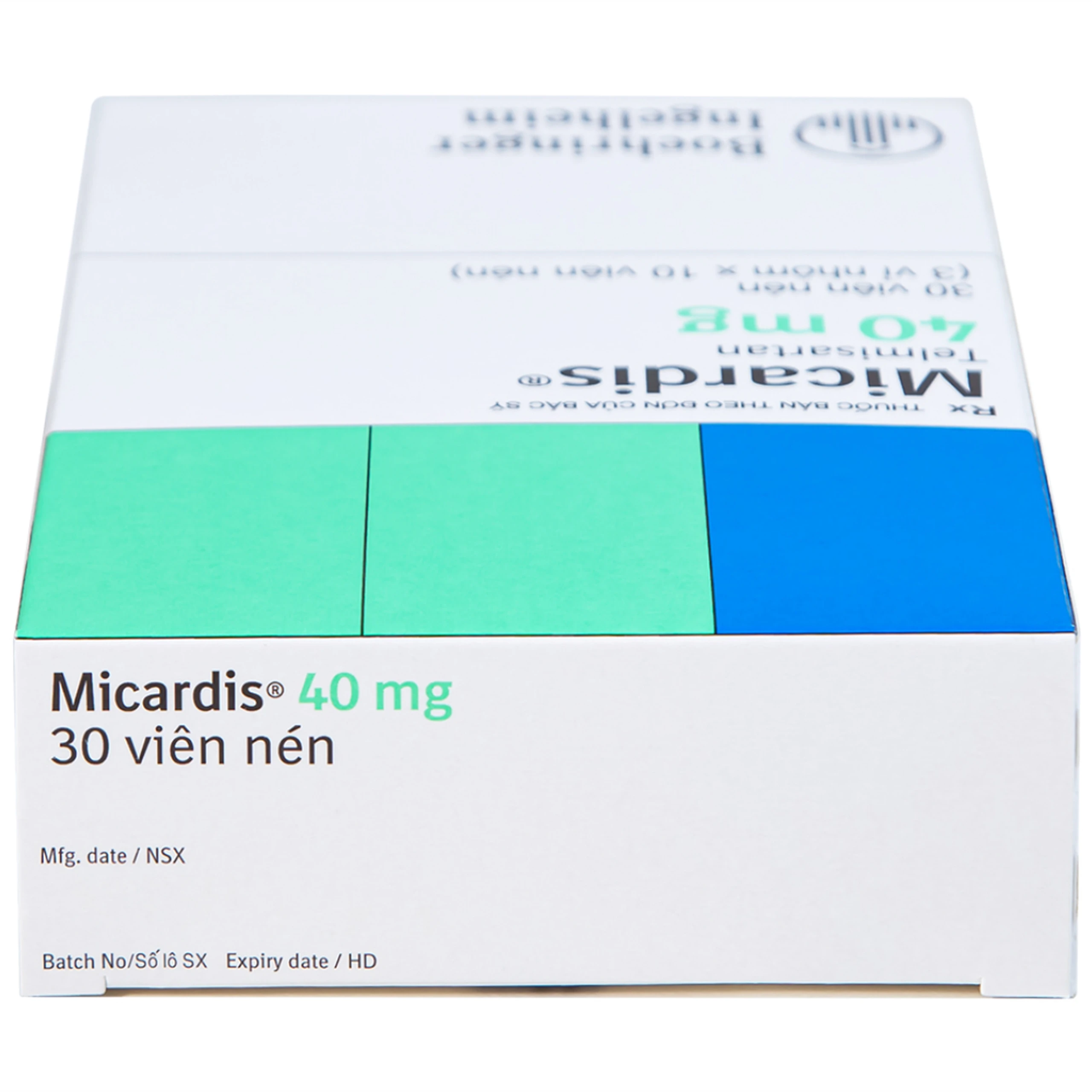 Viên nén Micardis 40mg Boehringer điều trị tăng huyết áp vô căn (3 vỉ x 10 viên)