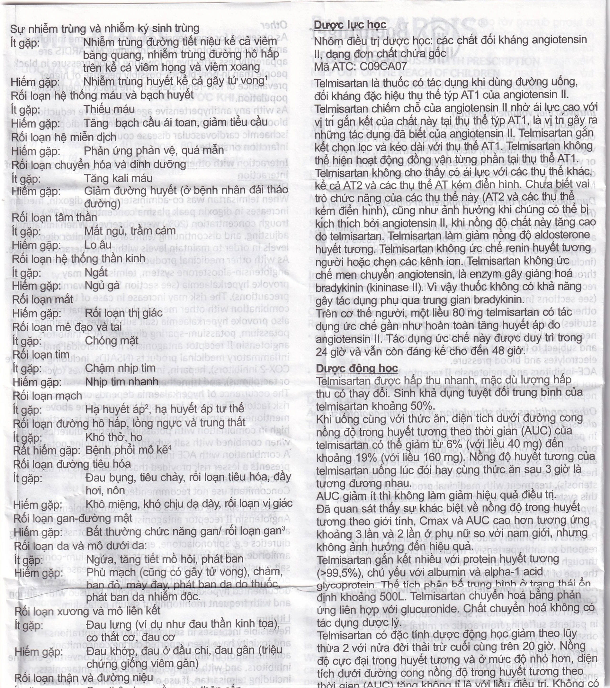 Viên nén Micardis 40mg Boehringer điều trị tăng huyết áp vô căn (3 vỉ x 10 viên)