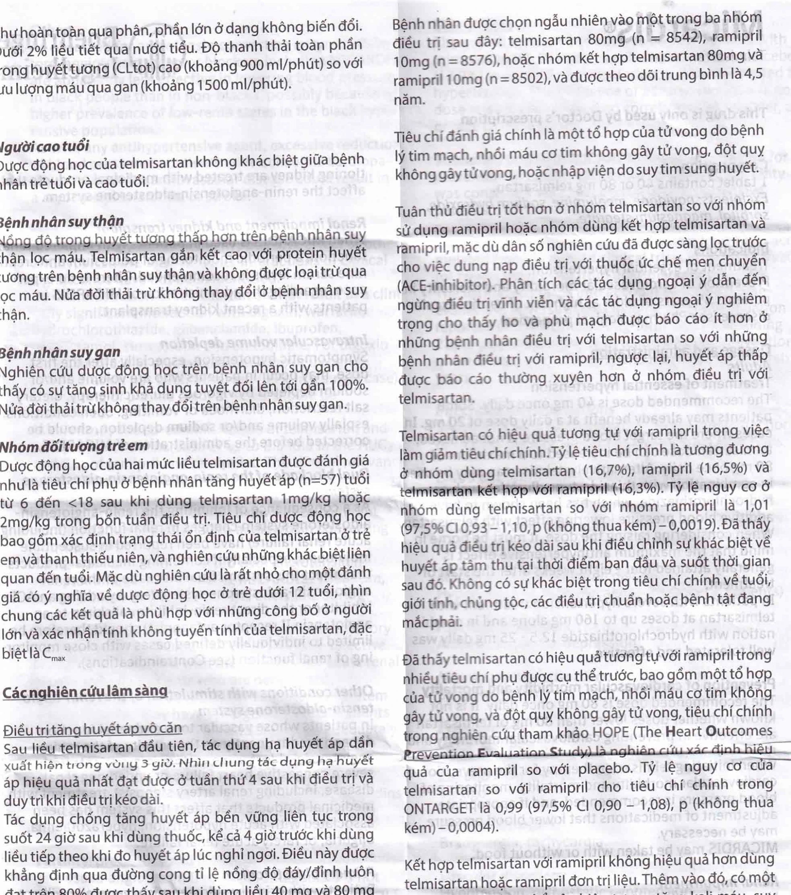 Viên nén Micardis 80mg Boehringer điều trị tăng huyết áp vô căn (3 vỉ x 10 viên)