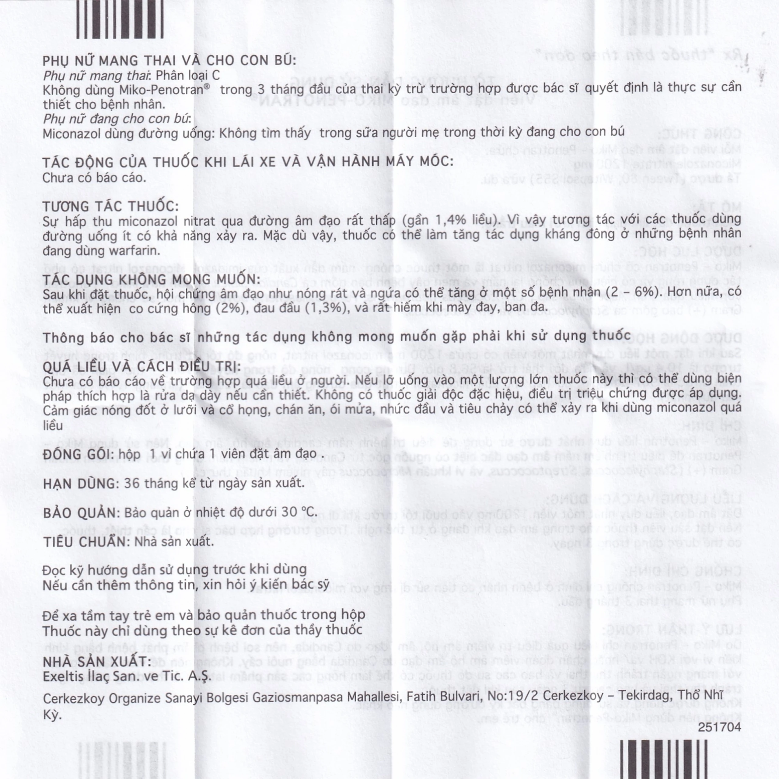 Viên đặt âm đạo Miko-Penotran MEGA We care điều trị nấm candida âm đạo (1 viên)
