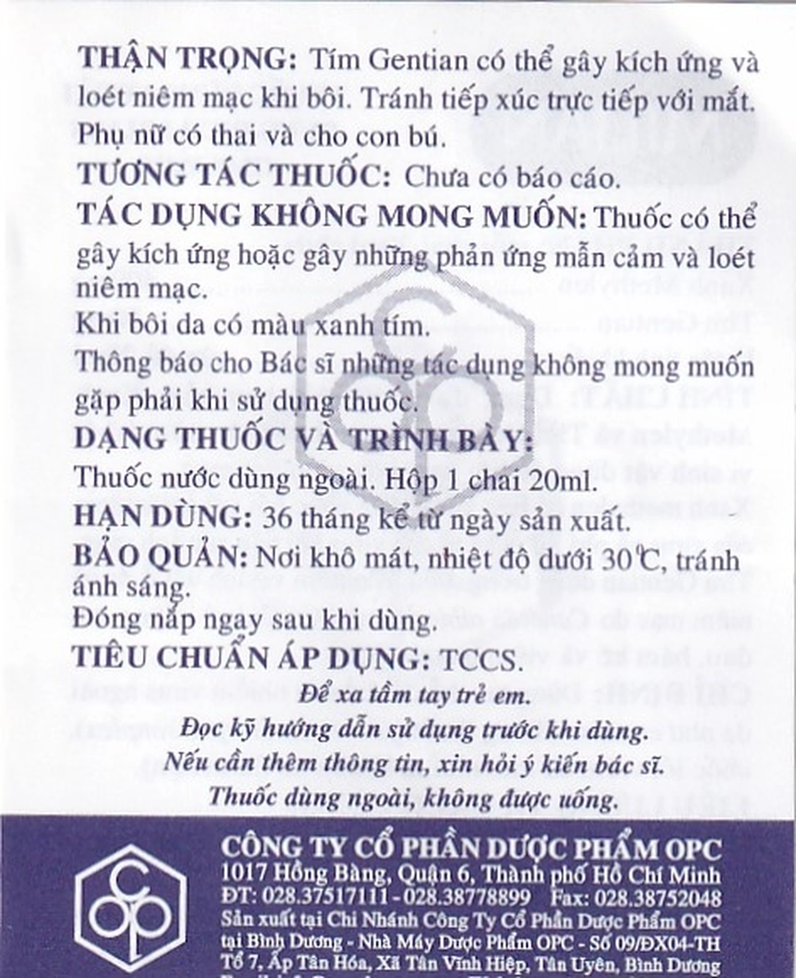 Dung dịch Milian OPC điều trị nhiễm virus ngoài da, chốc lở, viêm da mủ (20ml)