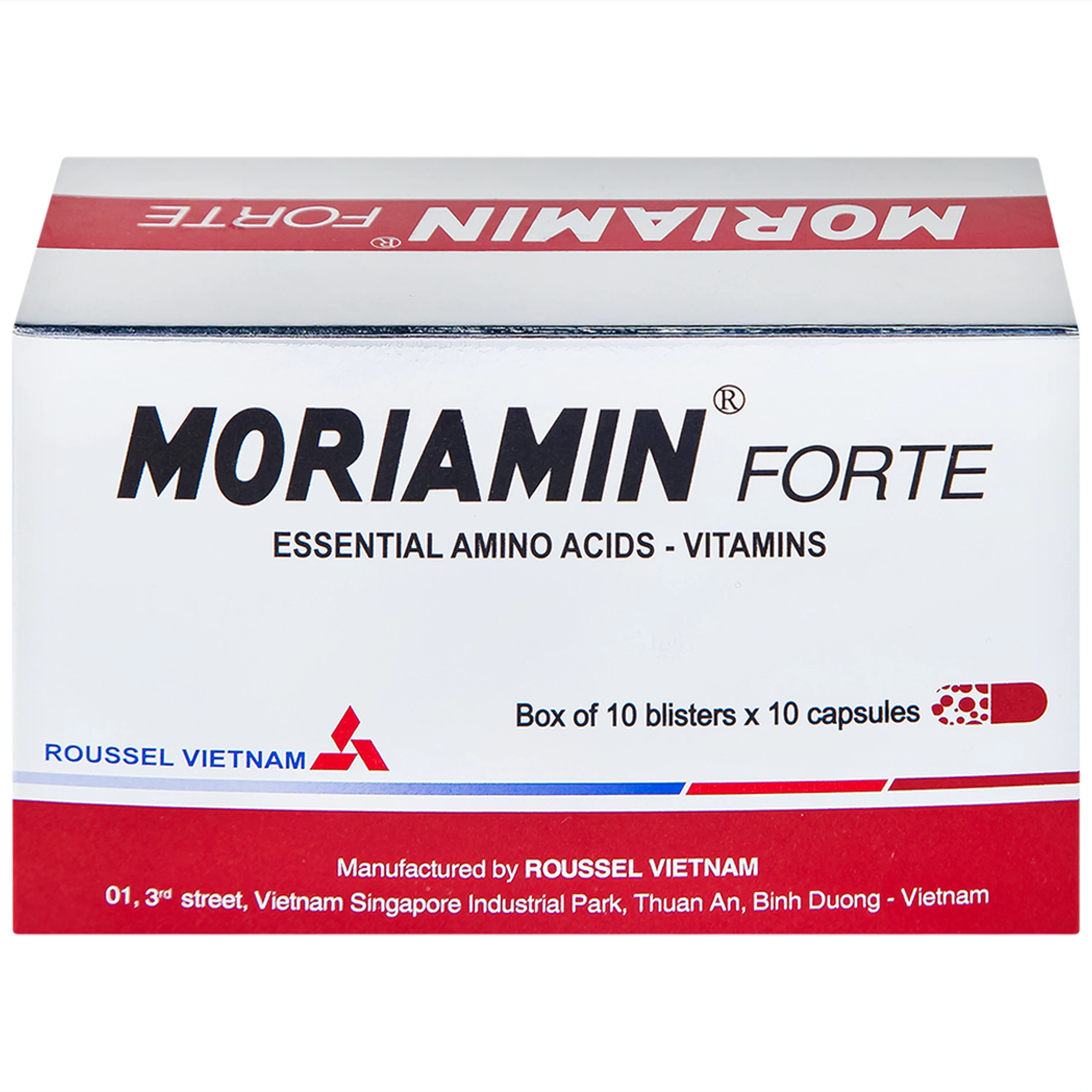 Viên nang cứng Moriamin Forte Roussel hỗ trợ duy trì và phục hồi sức khỏe (10 vỉ x 10 viên)