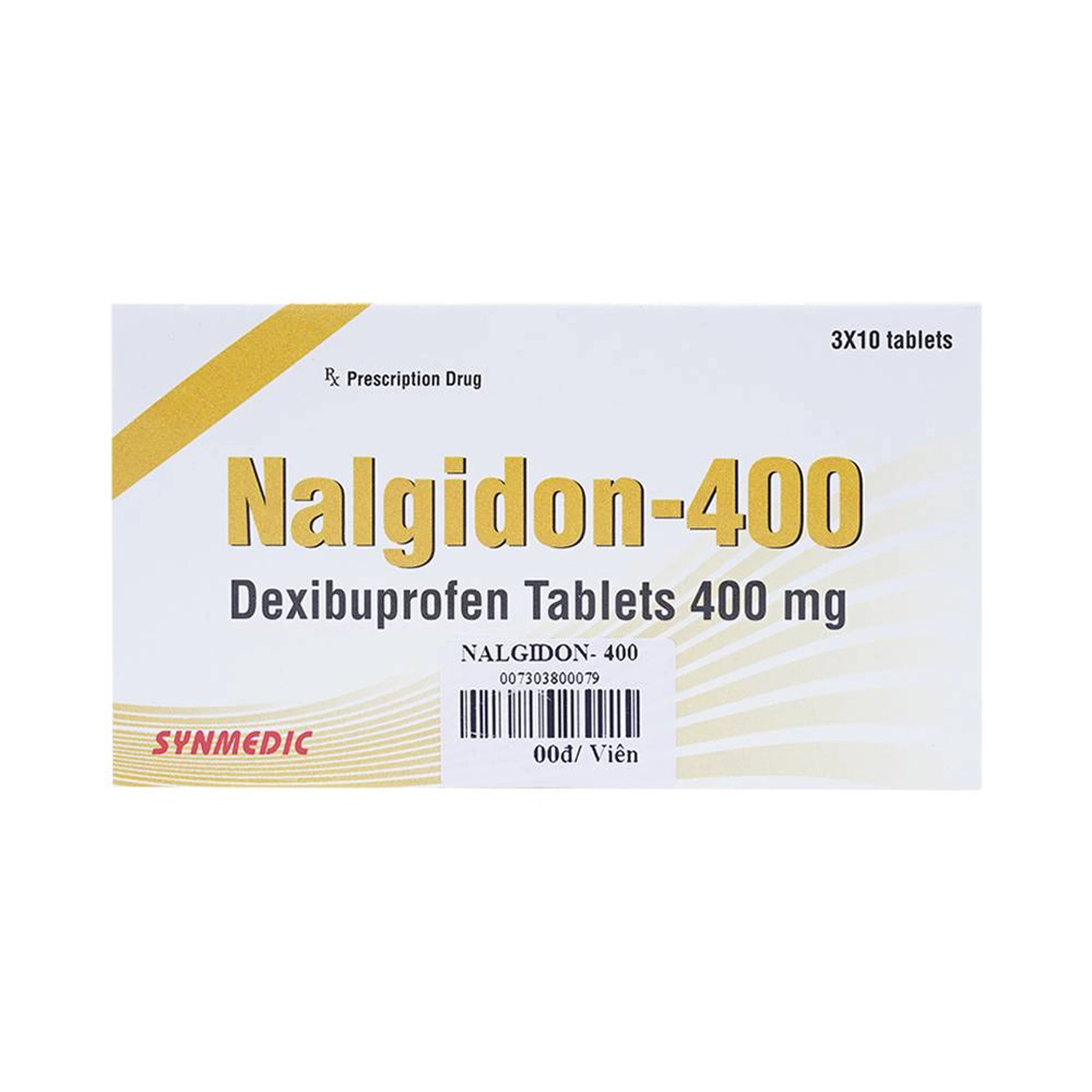 Viên nén Nalgidon-400 Synmedic điều trị thống kinh, nhức đầu, đau răng (3 vỉ x 10 viên)