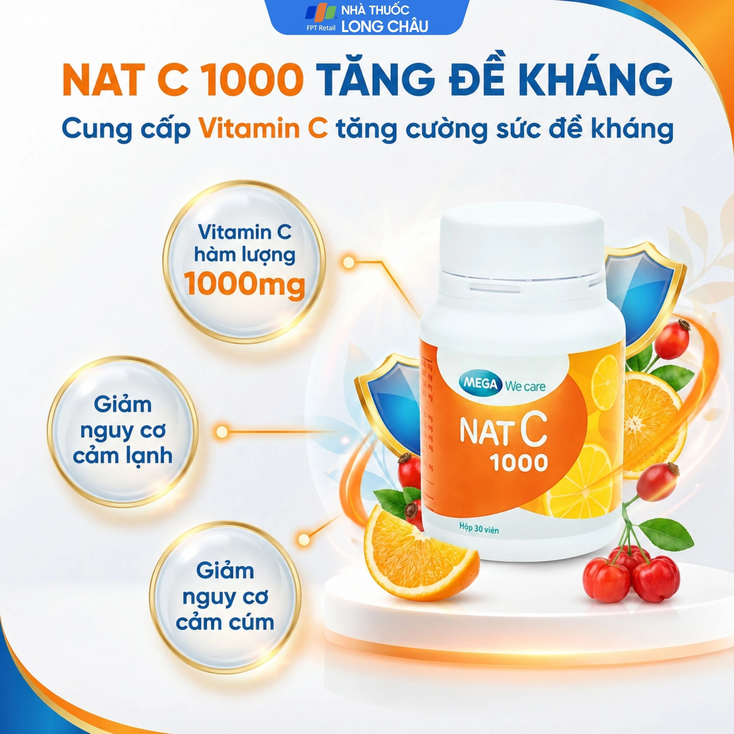 Viên tăng cường sức đề kháng Mega We Care Nat C (30 viên) 2