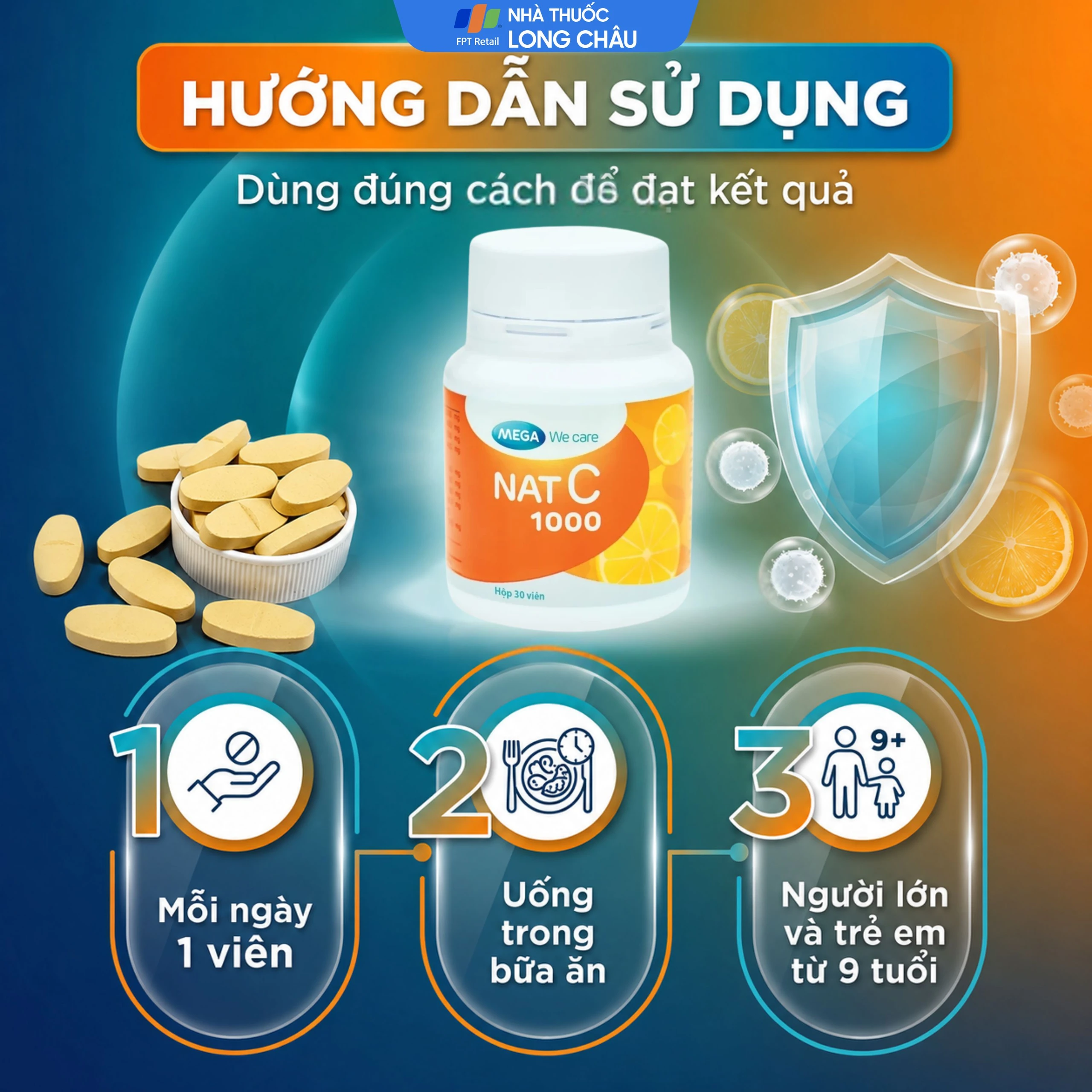 Viên tăng cường sức đề kháng Mega We Care Nat C (30 viên) 5