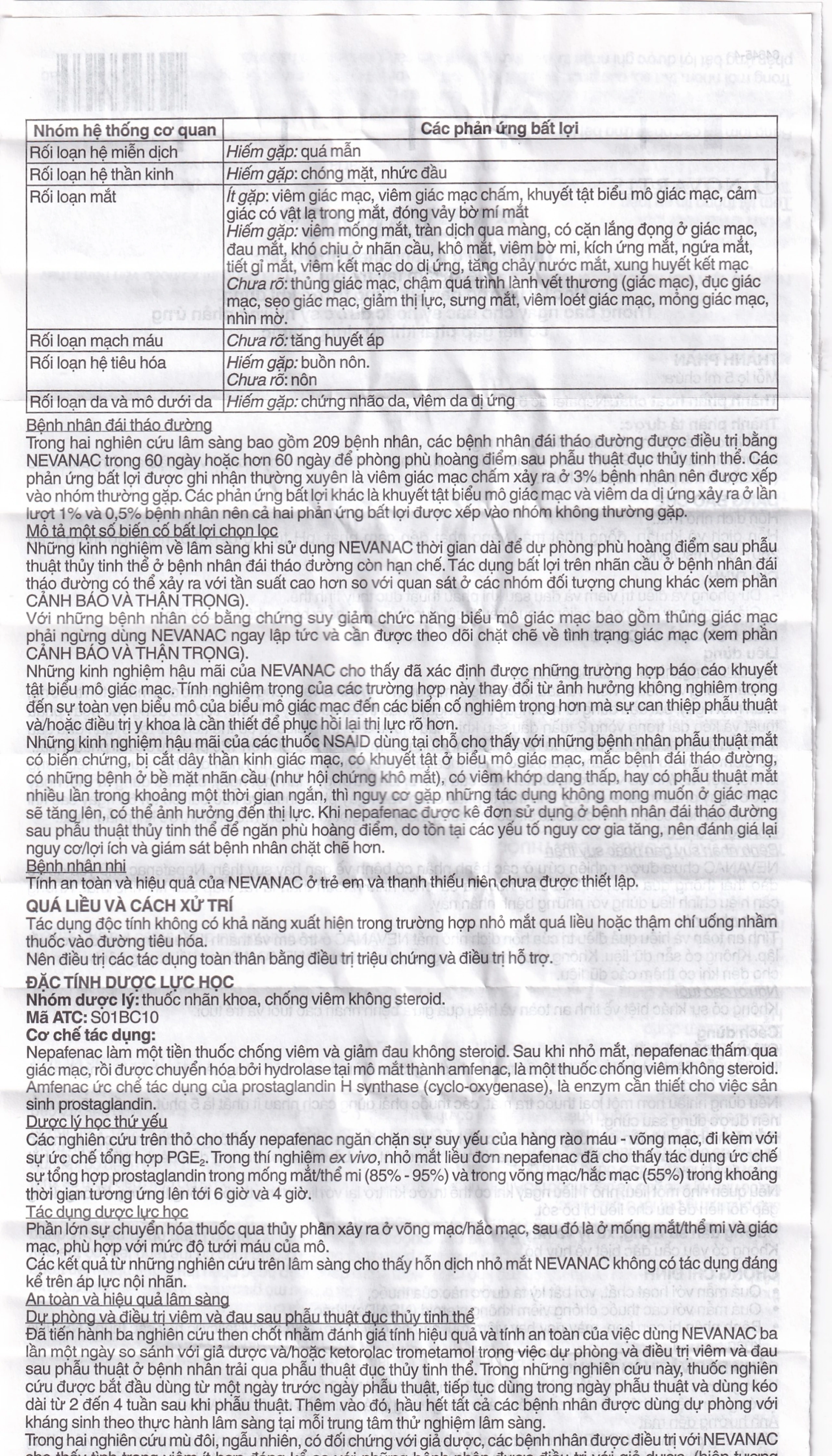Thuốc nhỏ mắt Nevanac Alcon điều trị viêm, đau sau phẫu thuật đục thủy tinh thể (5ml)