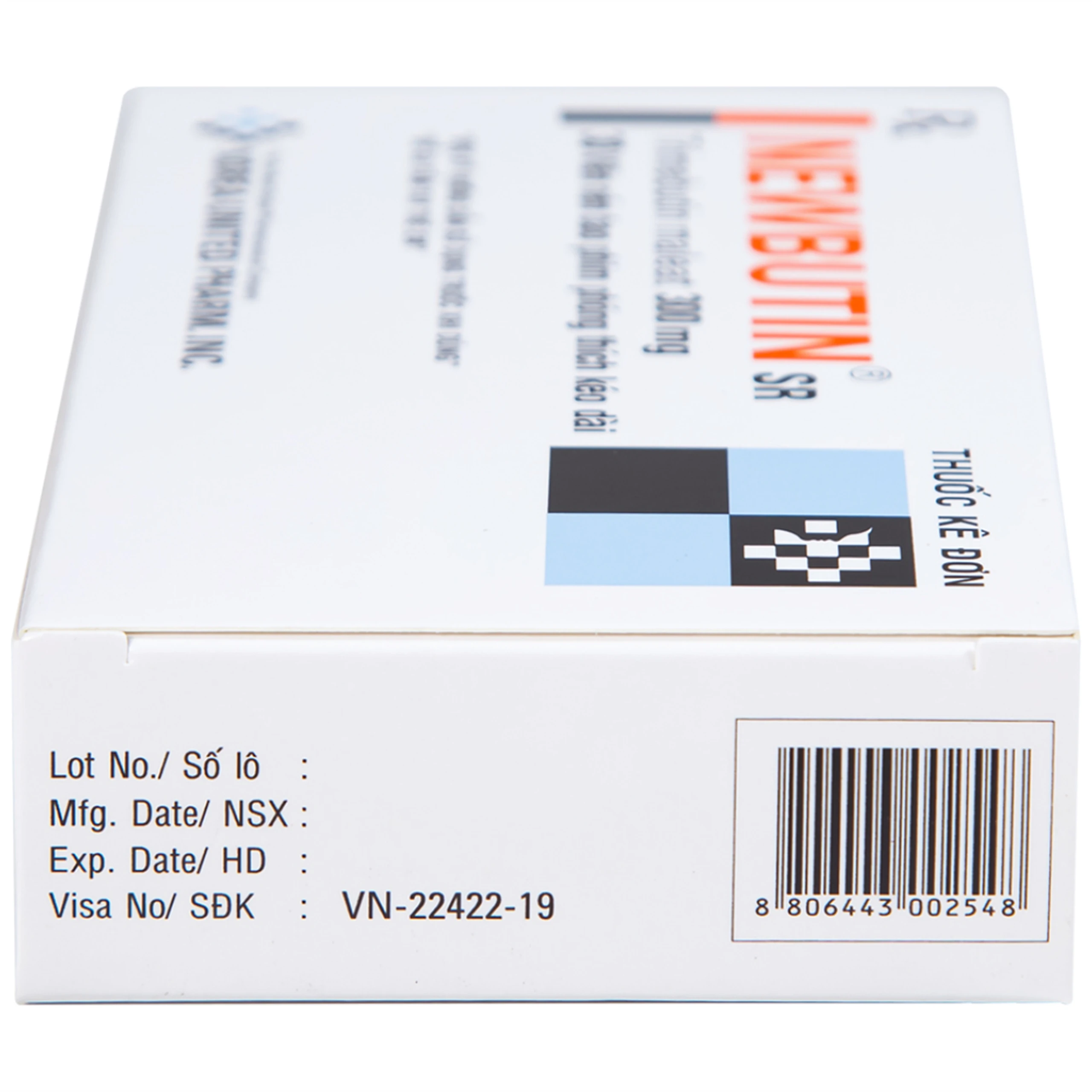 Viên nén Newbutin SR 300mg Korea United điều trị trào ngược dạ dày - thực quản (3 vỉ x 10 viên)