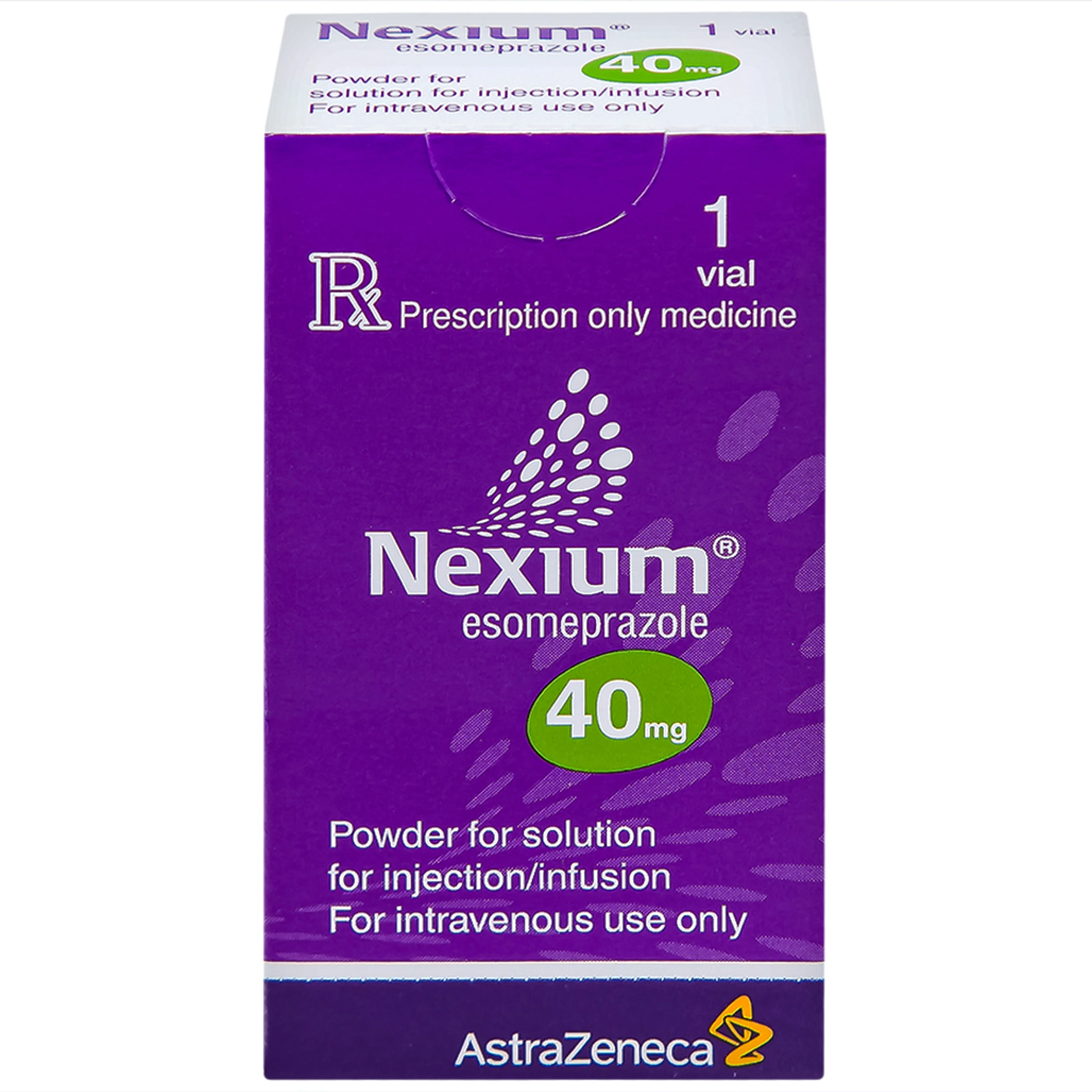 Bột pha tiêm Nexium 40mg AstraZeneca điều trị kháng tiết dịch vị, trào ngược dạ dày - thực quản (1 lọ)