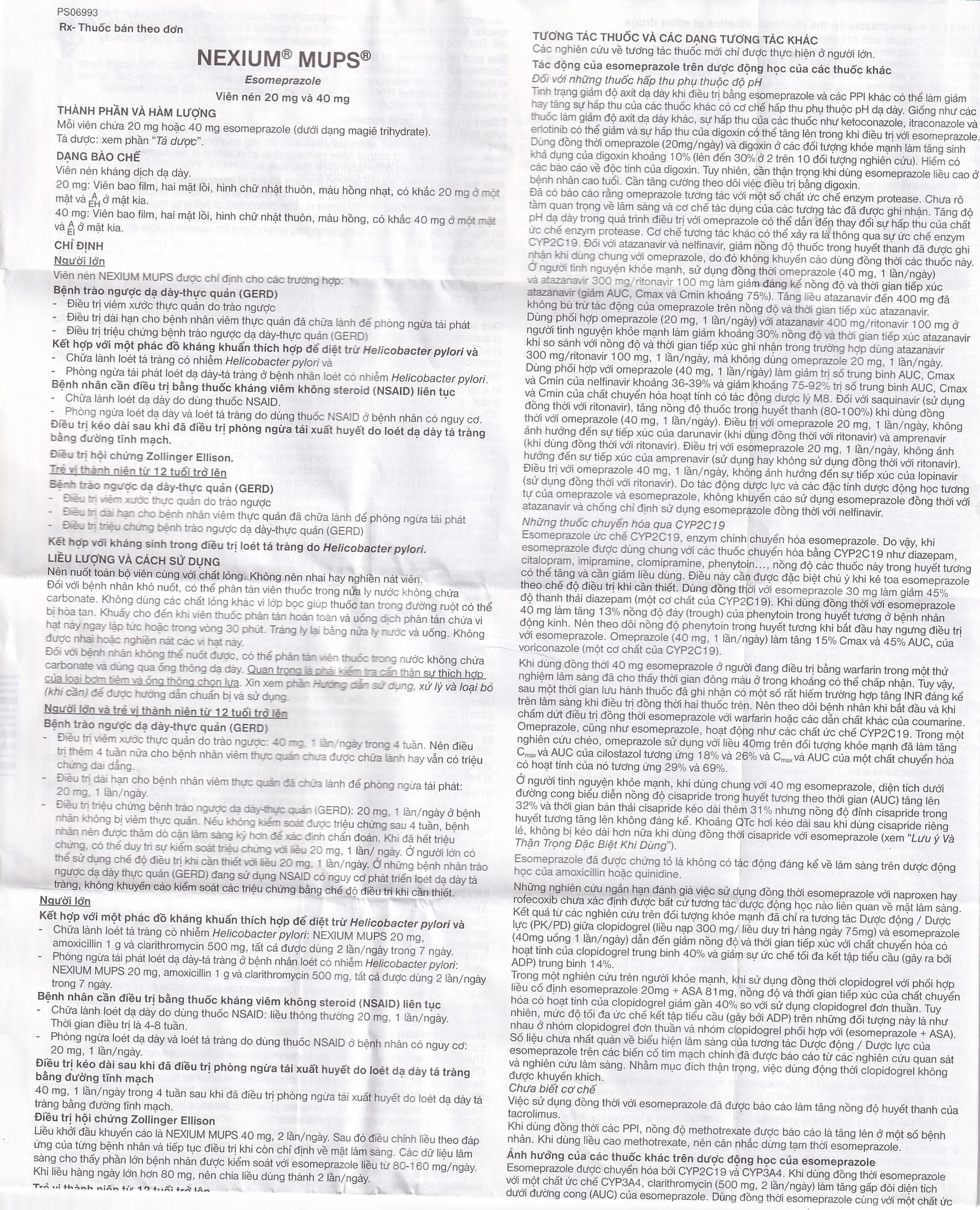 Viên nén Nexium Mups 40mg AstraZeneca điều trị trào ngược dạ dày - thực quản, loét dạ dày (2 vỉ x 7 viên)
