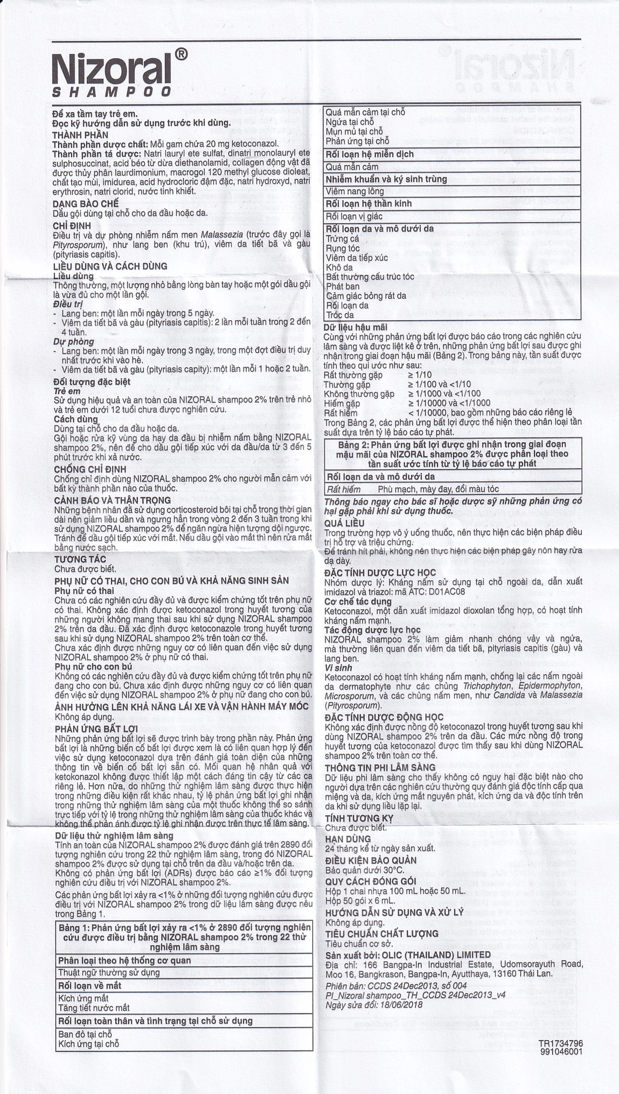 Dầu gội đầu Nizoral Shampoo Janssen điều trị và dự phòng gàu, lang ben và viêm da tiết bã (100ml)