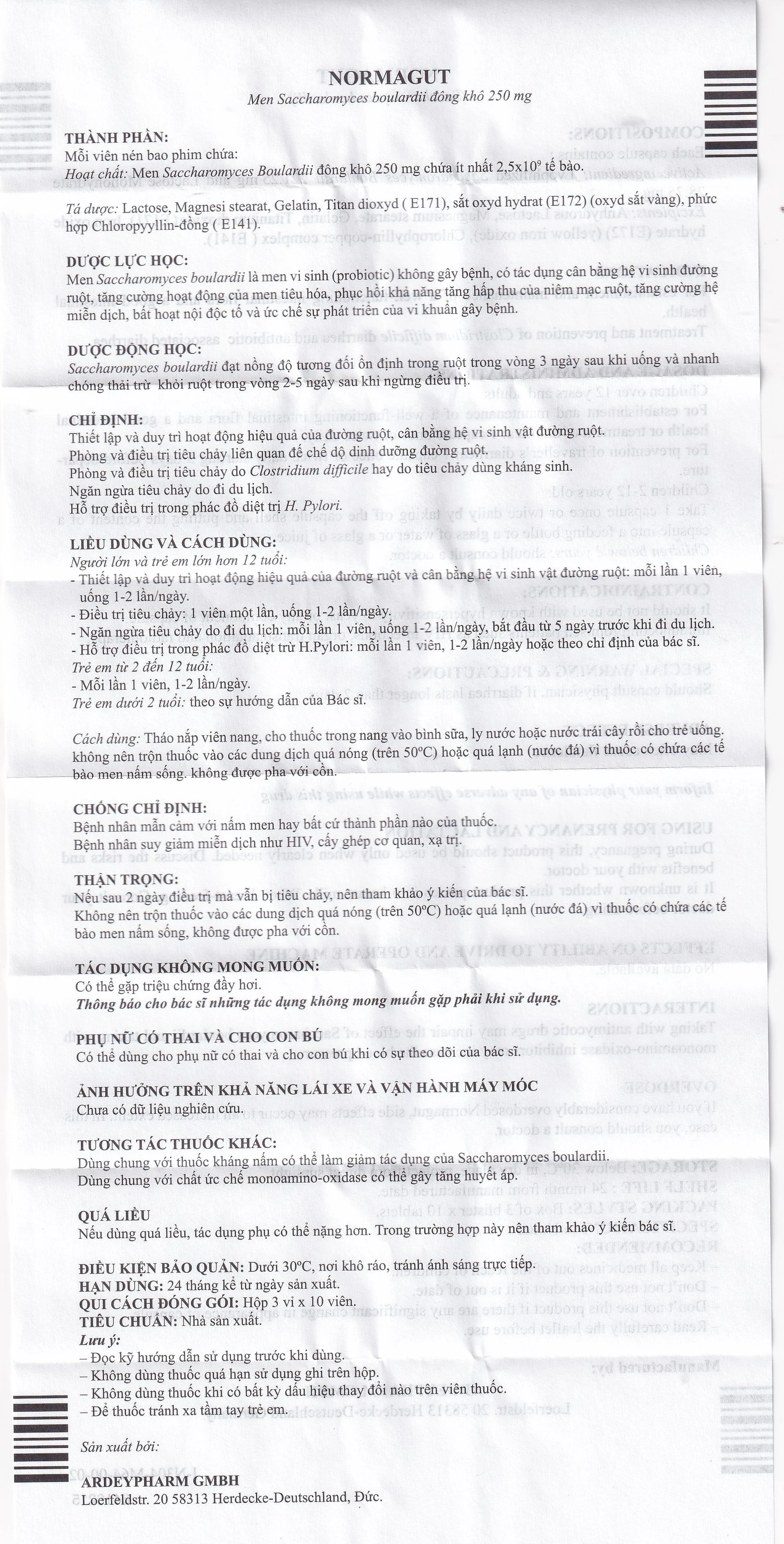 Thuốc Normagut MEGA We care cân bằng hệ vi sinh đường ruột (3 vỉ x 10 viên)