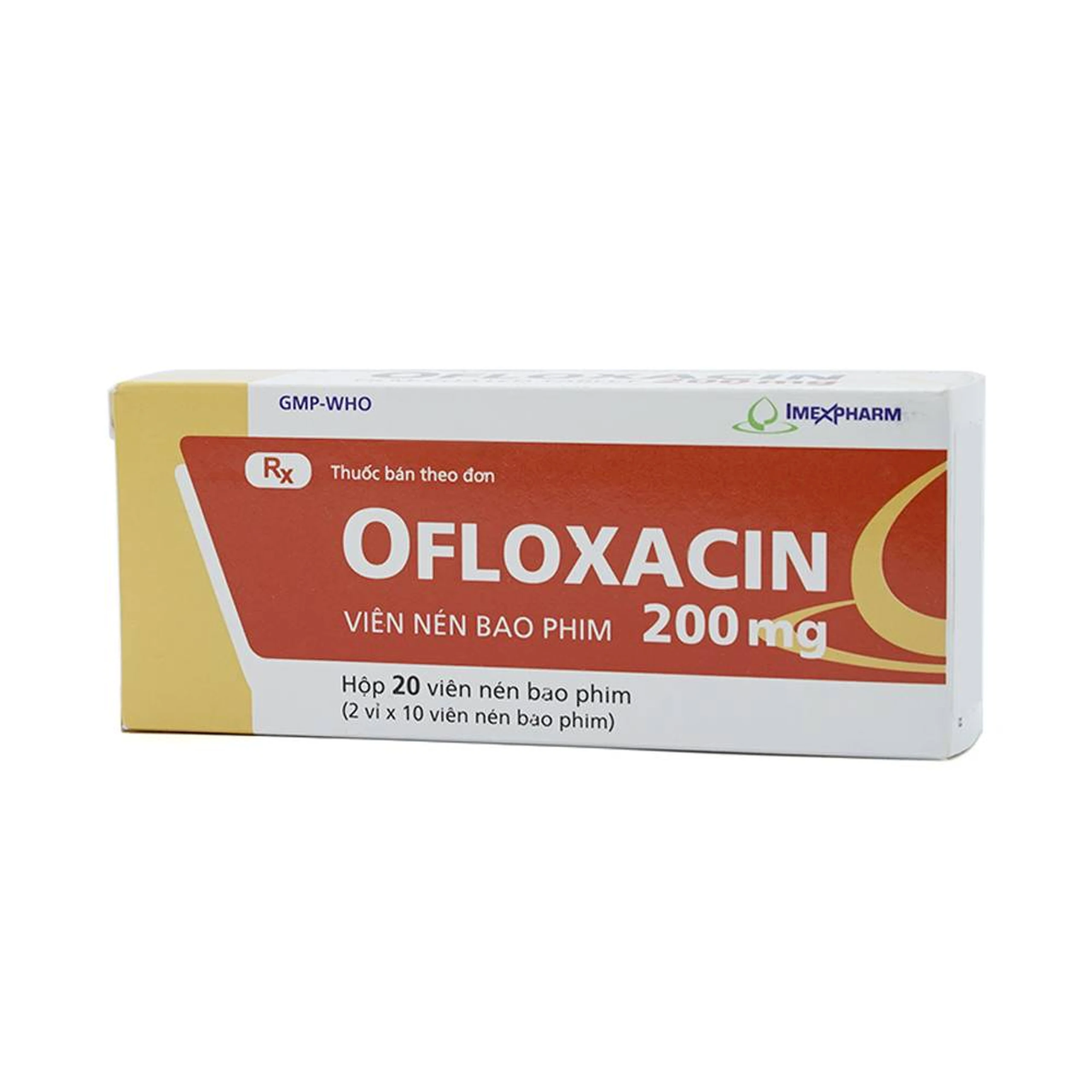Thuốc Ofloxacin 200mg Imexpharm điều trị nhiễm khuẩn (2 vỉ x 10 viên)
