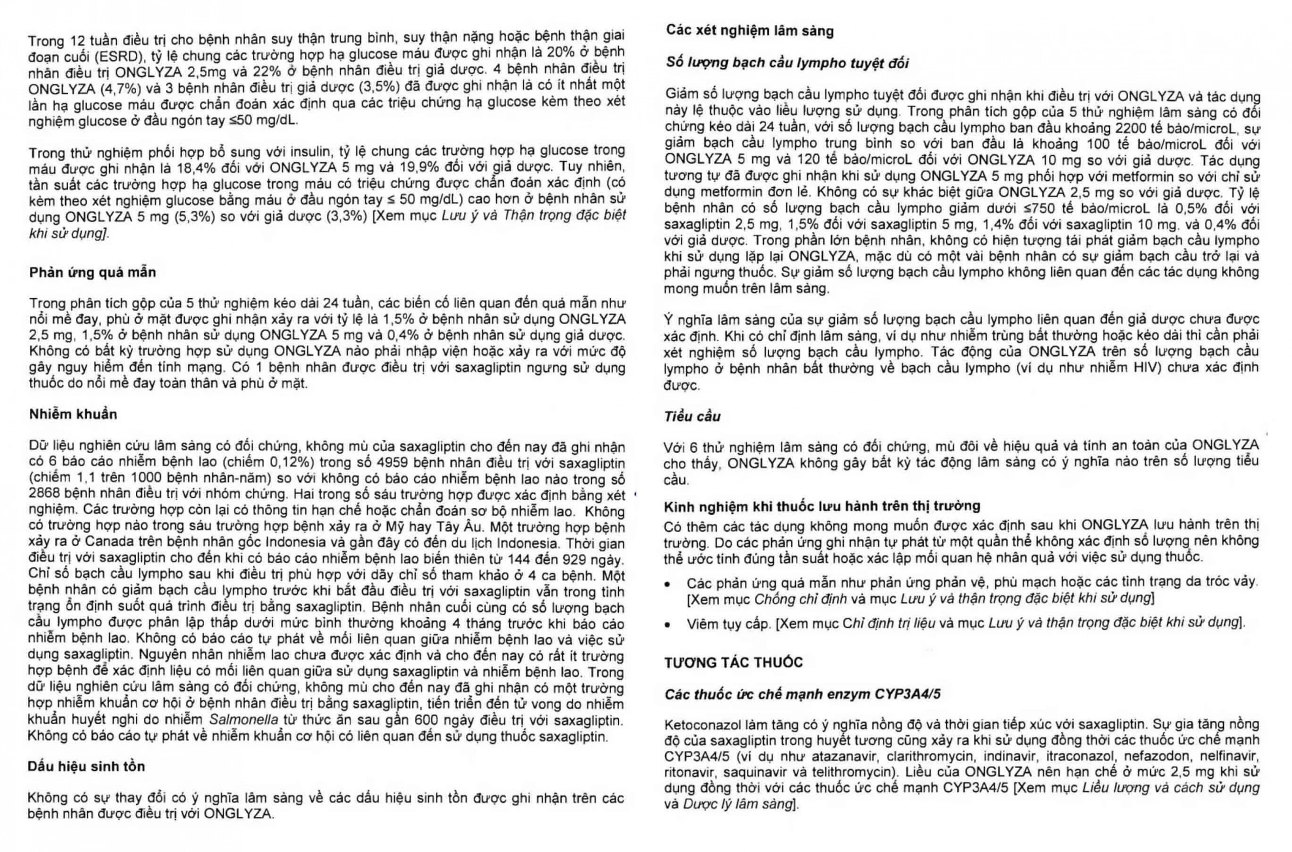 Viên nén Onglyza 5mg AstraZeneca hỗ trợ ăn kiêng, kiểm soát đường huyết (2 vỉ x 14 viên)