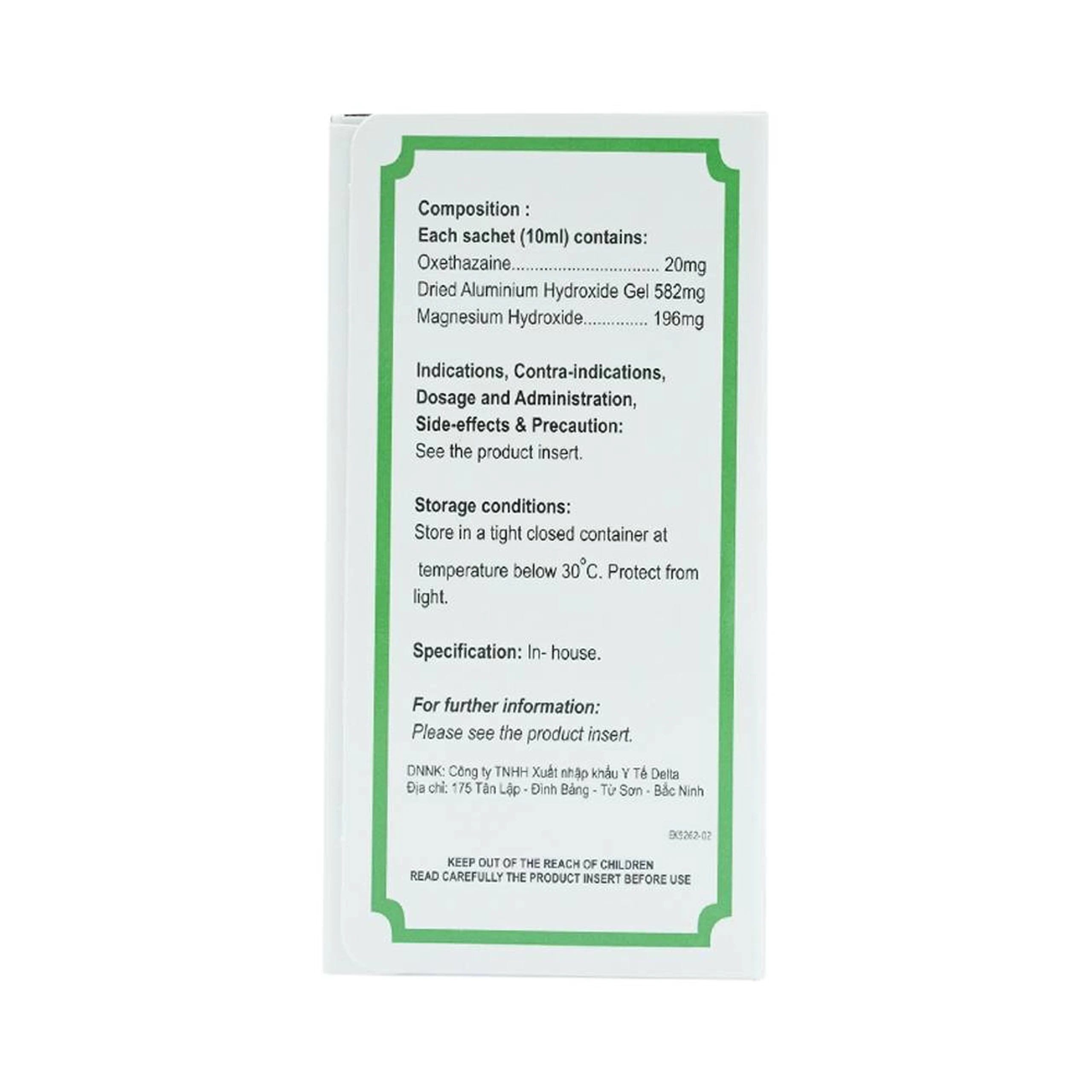 Hỗn dịch uống Onsmix Suspension Huons giảm acid dạ dày, chứng ợ nóng (20 gói x 10ml)