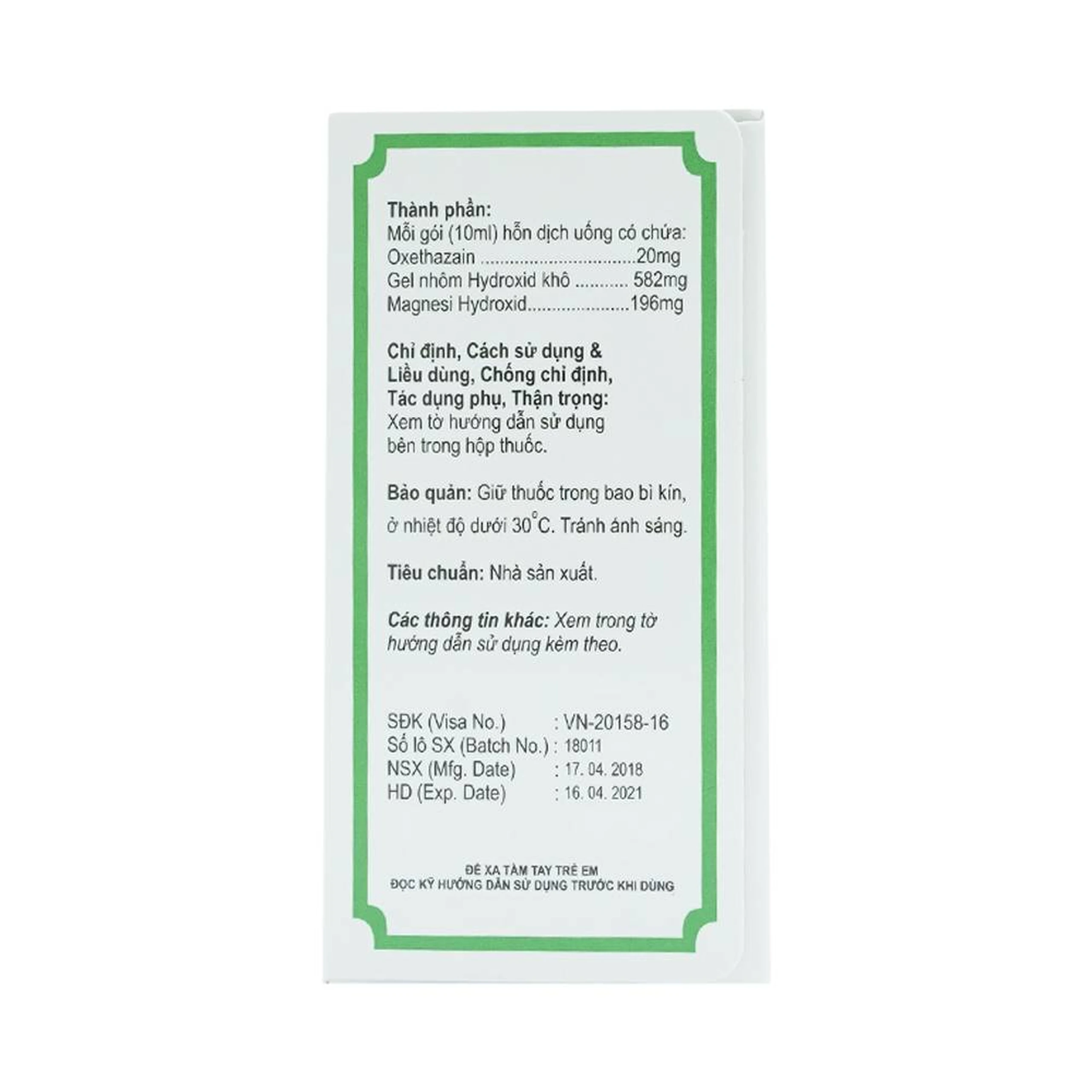 Hỗn dịch uống Onsmix Suspension Huons giảm acid dạ dày, chứng ợ nóng (20 gói x 10ml)