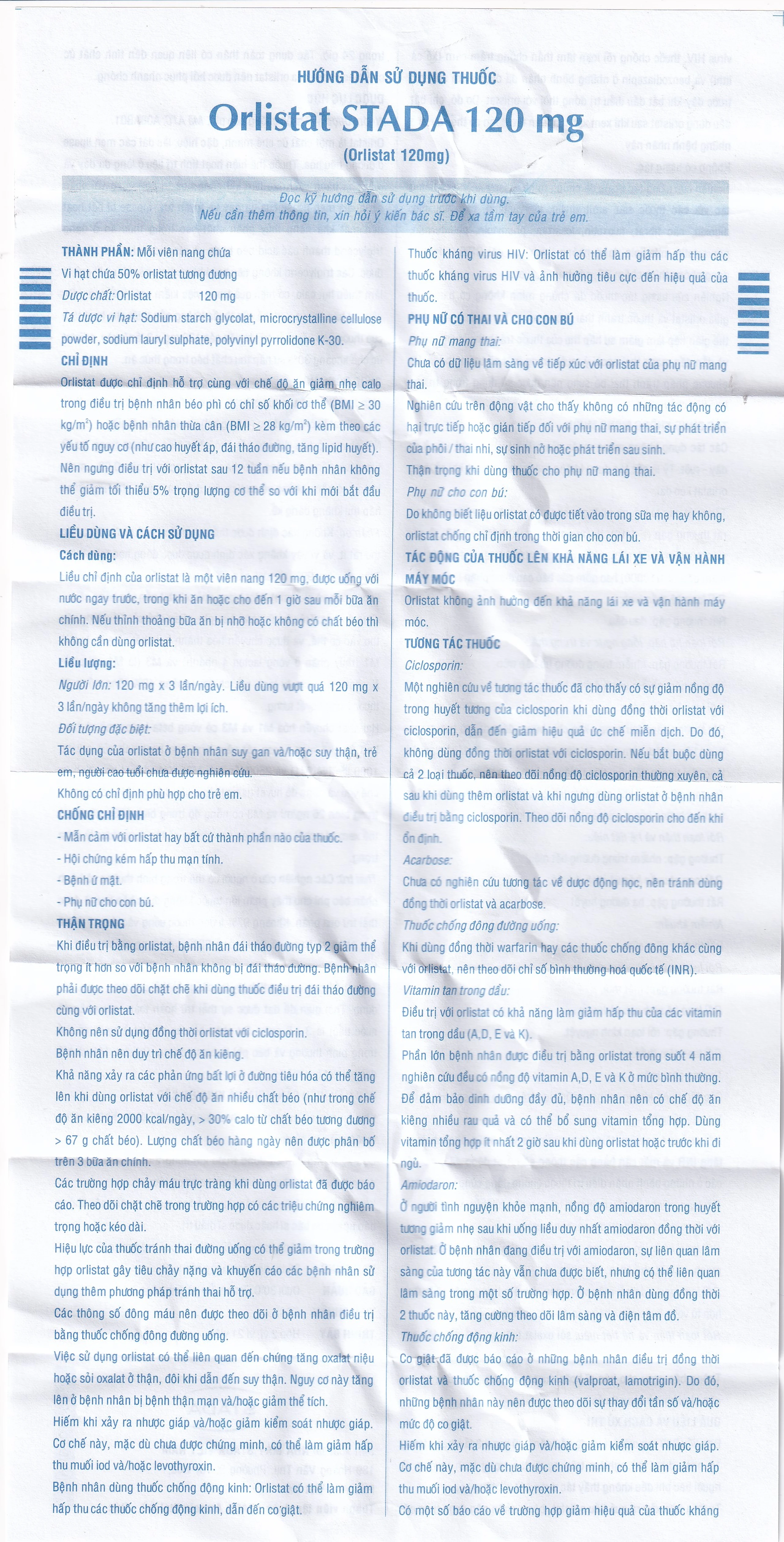 Thuốc Orlistat Stada 120mg hỗ trợ giảm nhẹ calo cho bệnh béo phì (2 vỉ x 21 viên)
