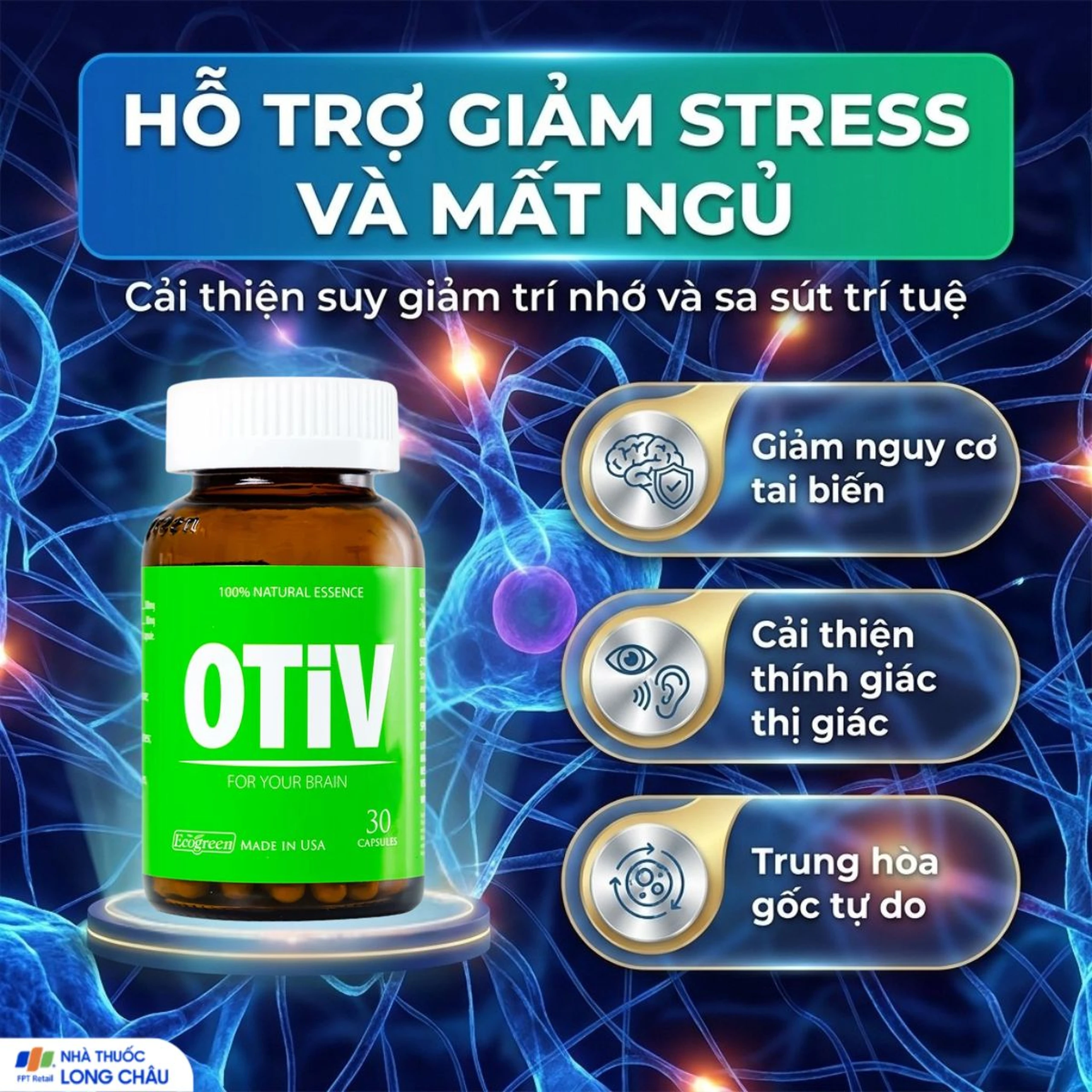 Viên uống giúp tăng cường dưỡng chất cho não Ecogreen OTiV (30 viên) 4