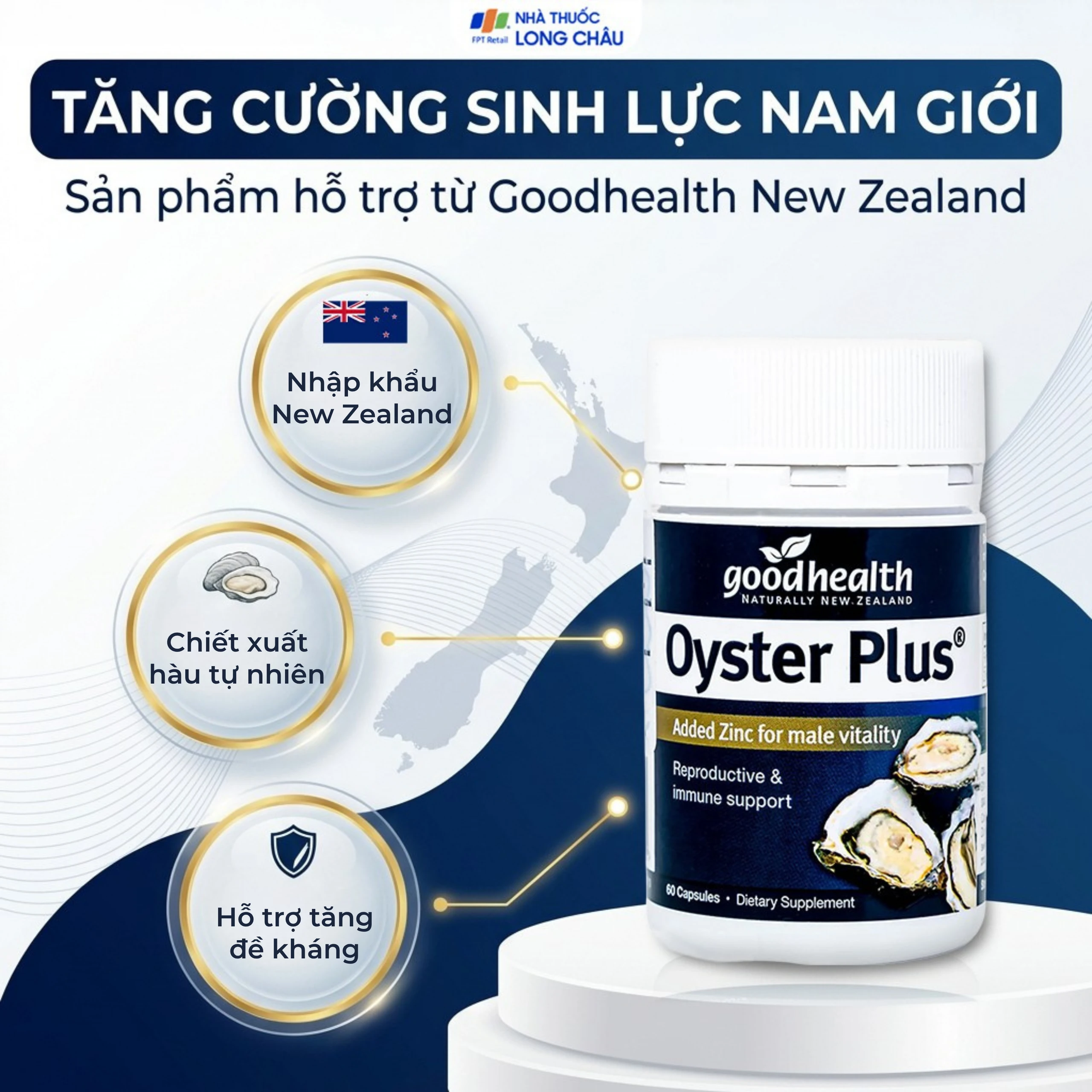 Viên hỗ trợ tăng cường sinh lực nam giới Oyster Plus Goodhealth (60 viên) 2
