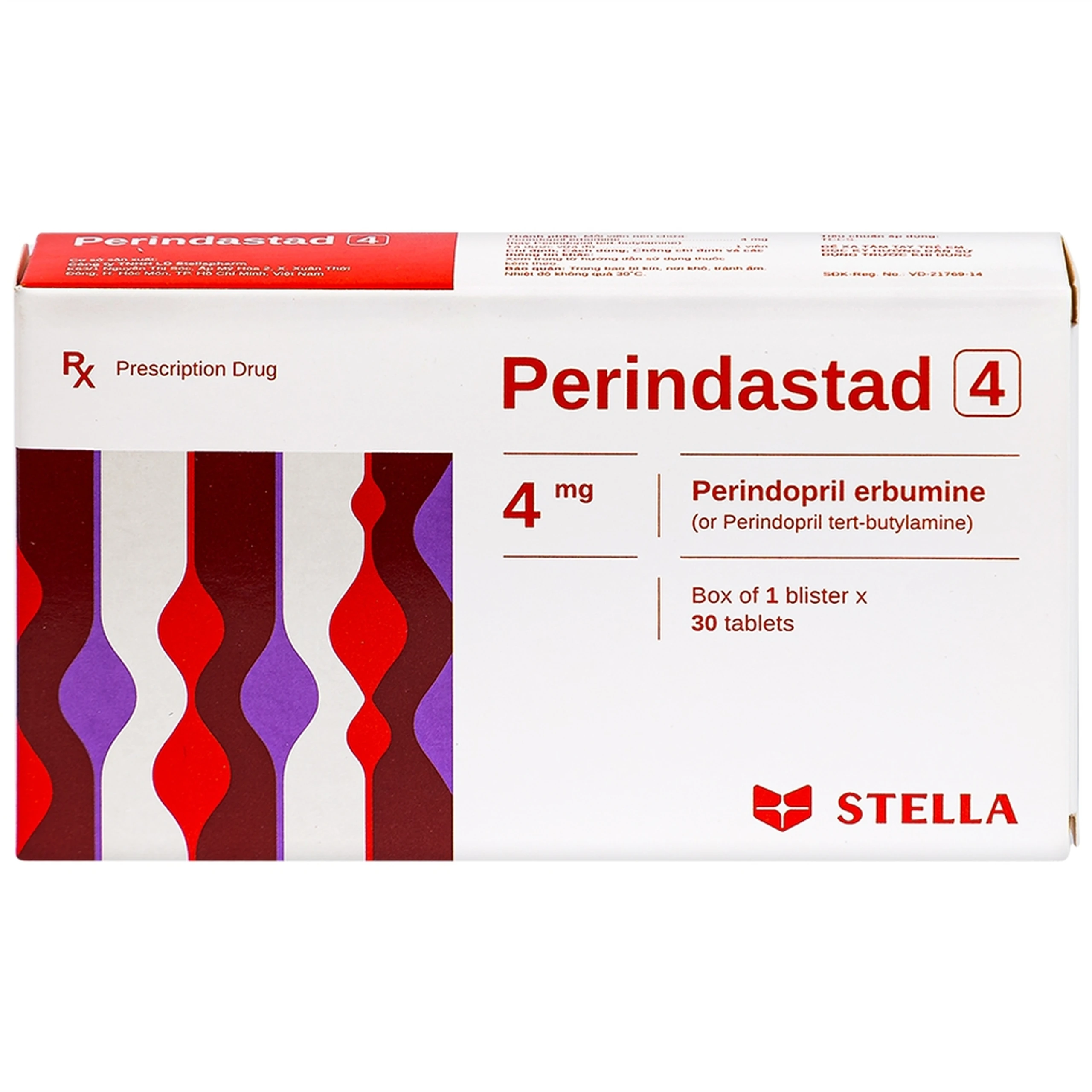 Thuốc Perindastad 4mg Stella điều trị tăng huyết áp (1 vỉ x 30 viên)
