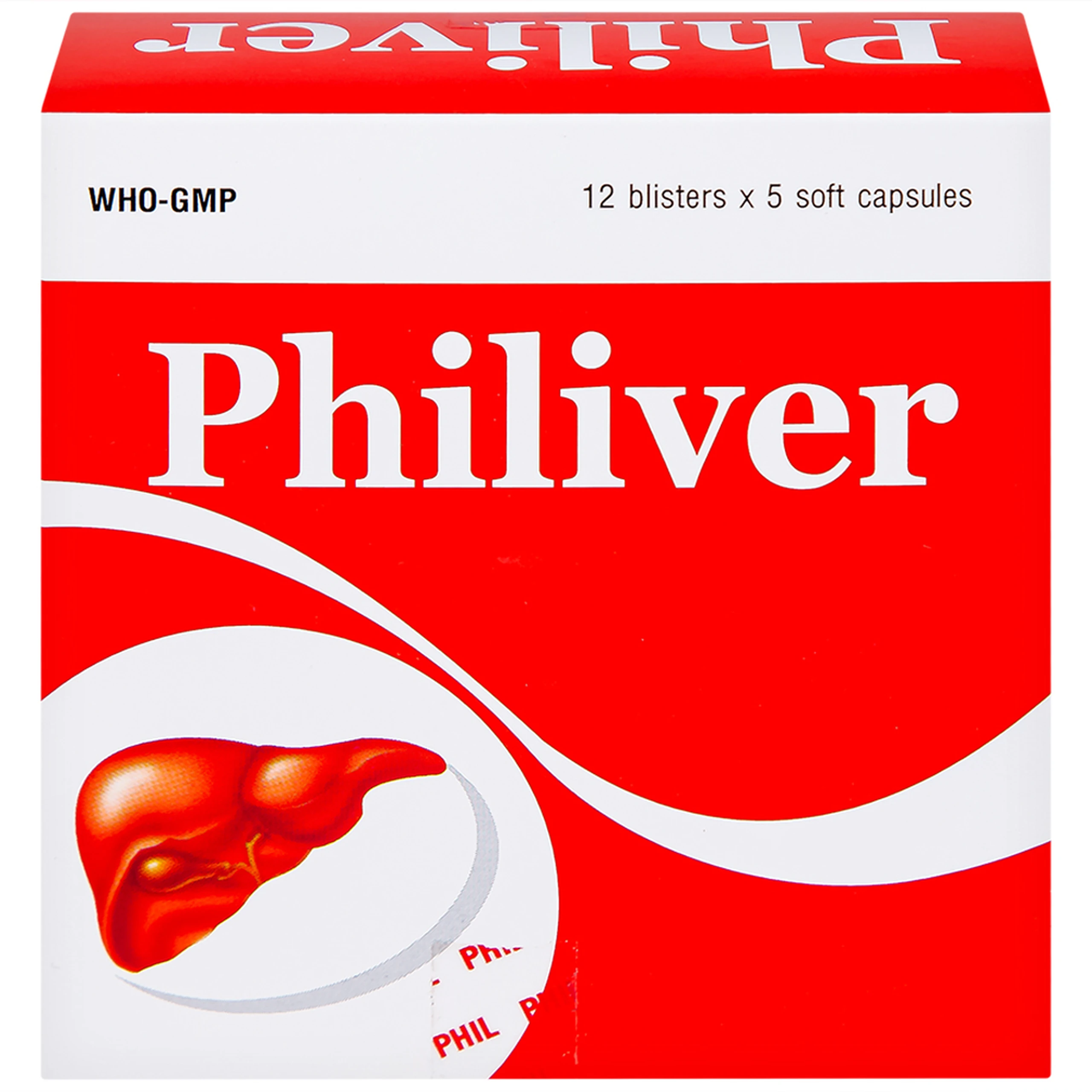 Viên nang mềm Philiver Phil Inter Pharma điều trị bệnh gan mạn tính, gan nhiễm mỡ (12 vỉ x 5 viên)