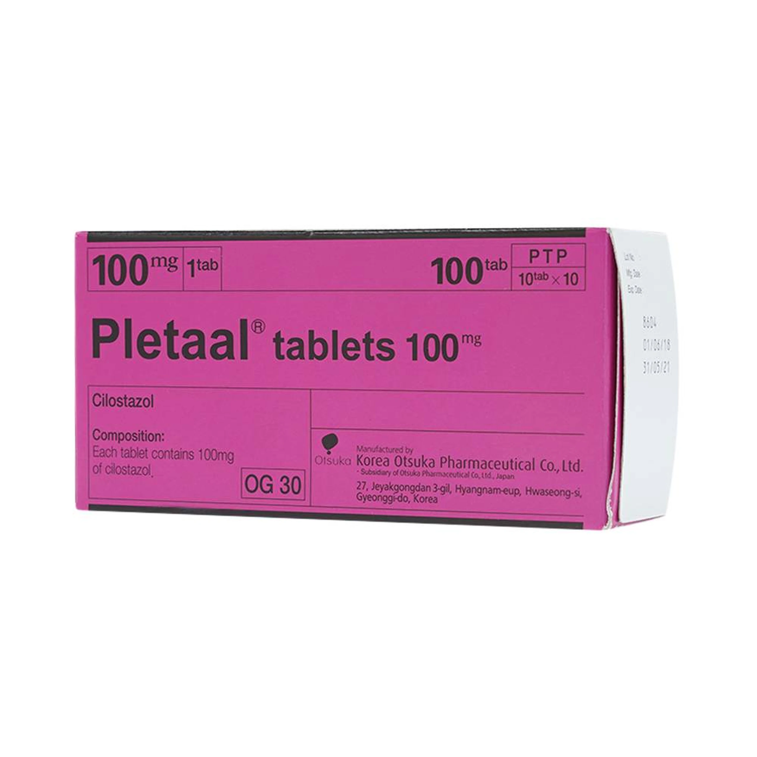 Viên nén Pletaal tablets 100mg Otsuka điều trị các chứng thiếu máu cục bộ (10 vỉ x 10 viên)