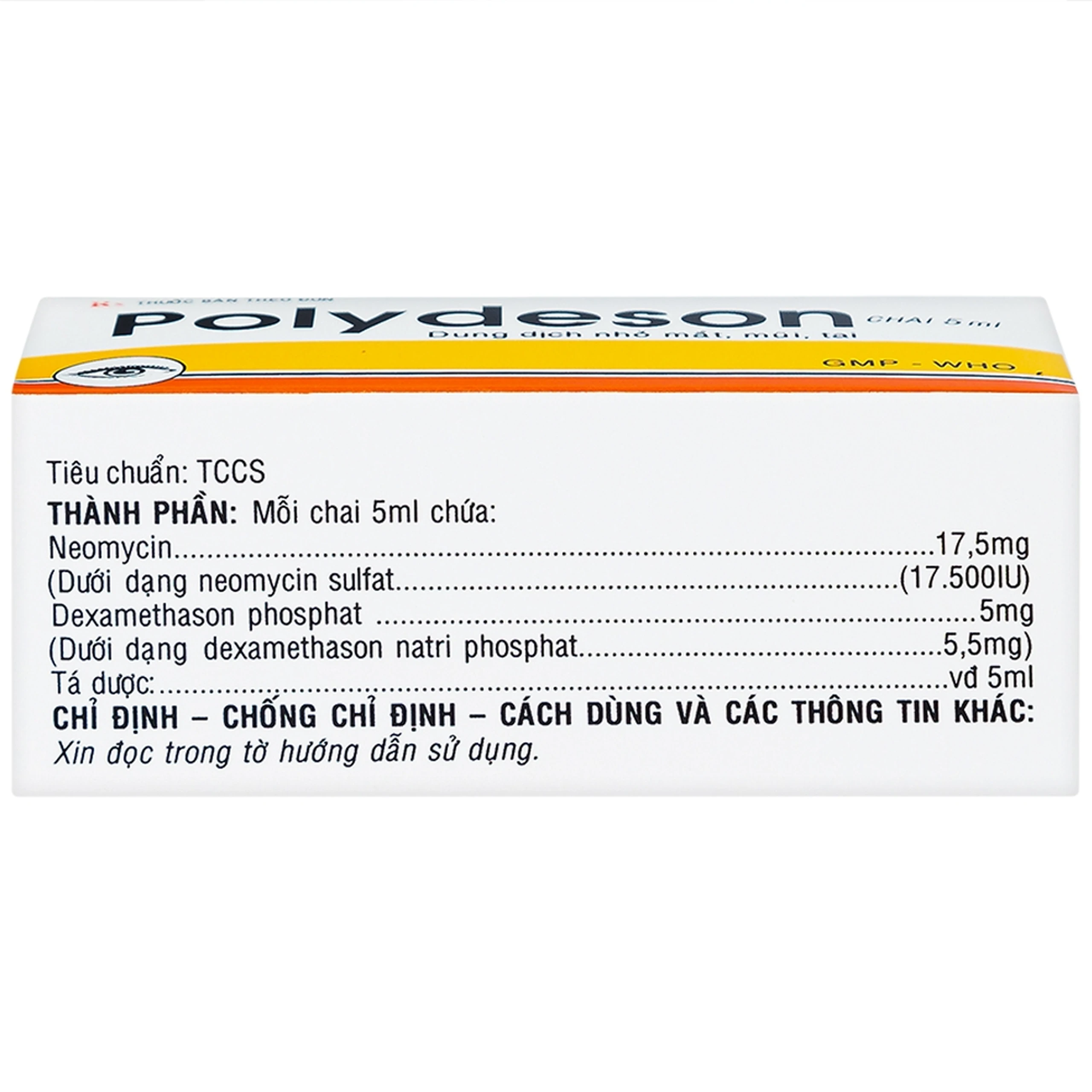 Thuốc nhỏ mắt, mũi, tai Polydeson Vidipha điều trị viêm kết mạc, viêm mí mắt, viêm xoang (5ml) 