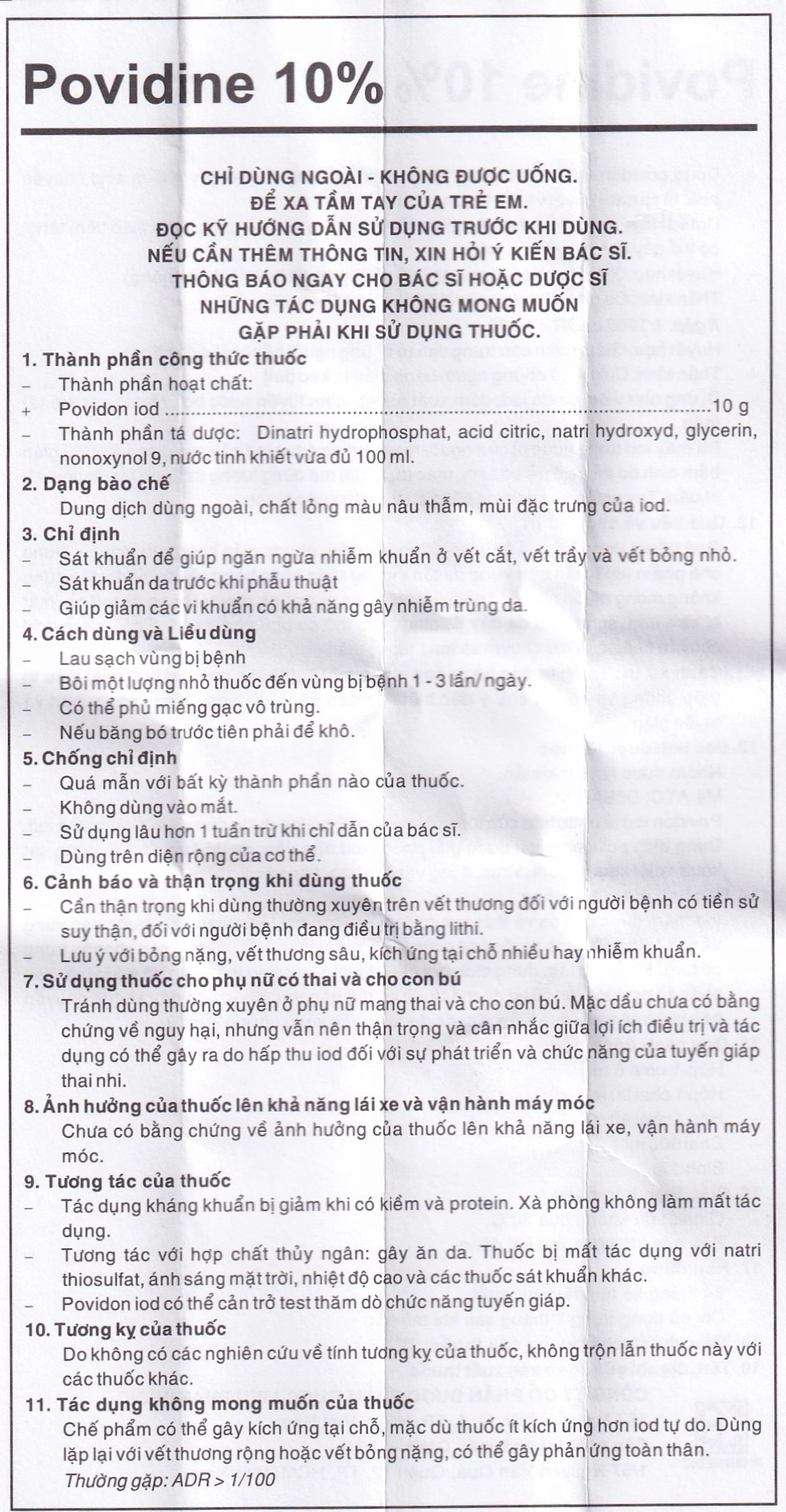 Dung dịch sát khuẩn Povidine 10% Pharmedic ngăn ngừa nhiễm khuẩn ở vết cắt, vết trầy (20ml)