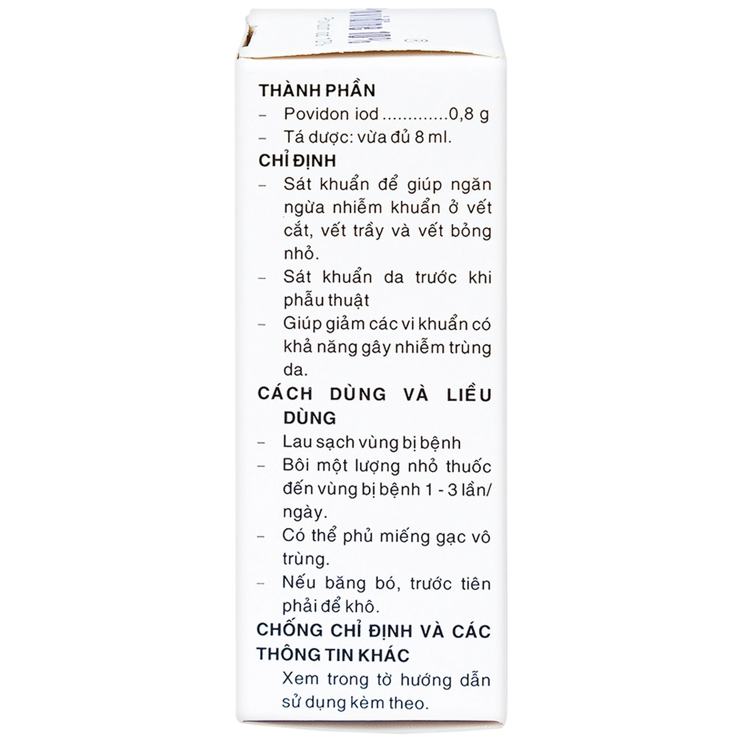 Dung dịch sát khuẩn Povidine 10% Pharmedic ngăn ngừa nhiễm khuẩn ở vết cắt, vết trầy (8ml)