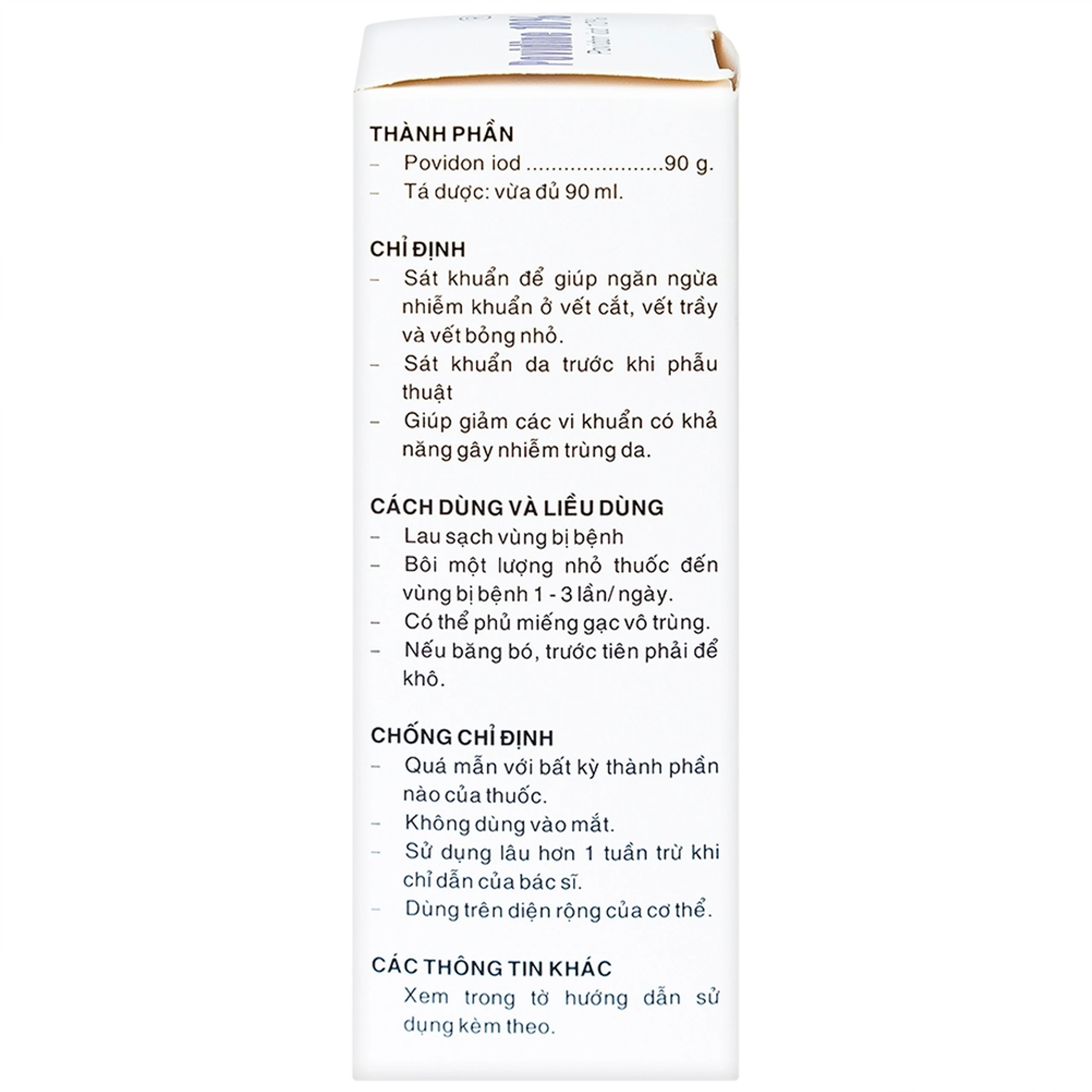 Dung dịch sát khuẩn Povidine 10% Pharmedic ngăn ngừa nhiễm khuẩn ở vết cắt, vết trầy (90ml)