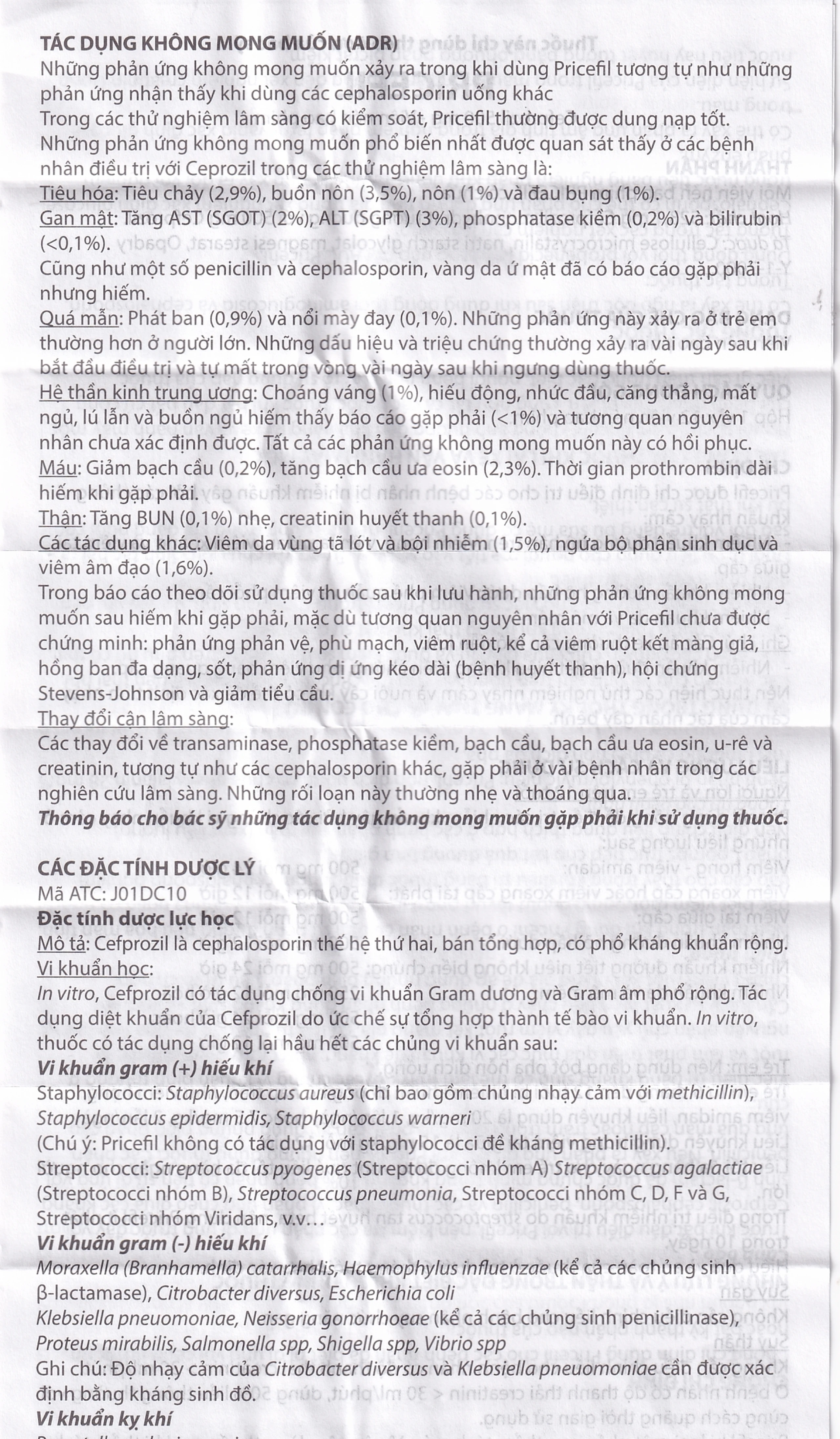 Thuốc Pricefil 500mg Vianex điều trị nhiễm khuẩn đường hô hấp (1 vỉ x 12 viên)